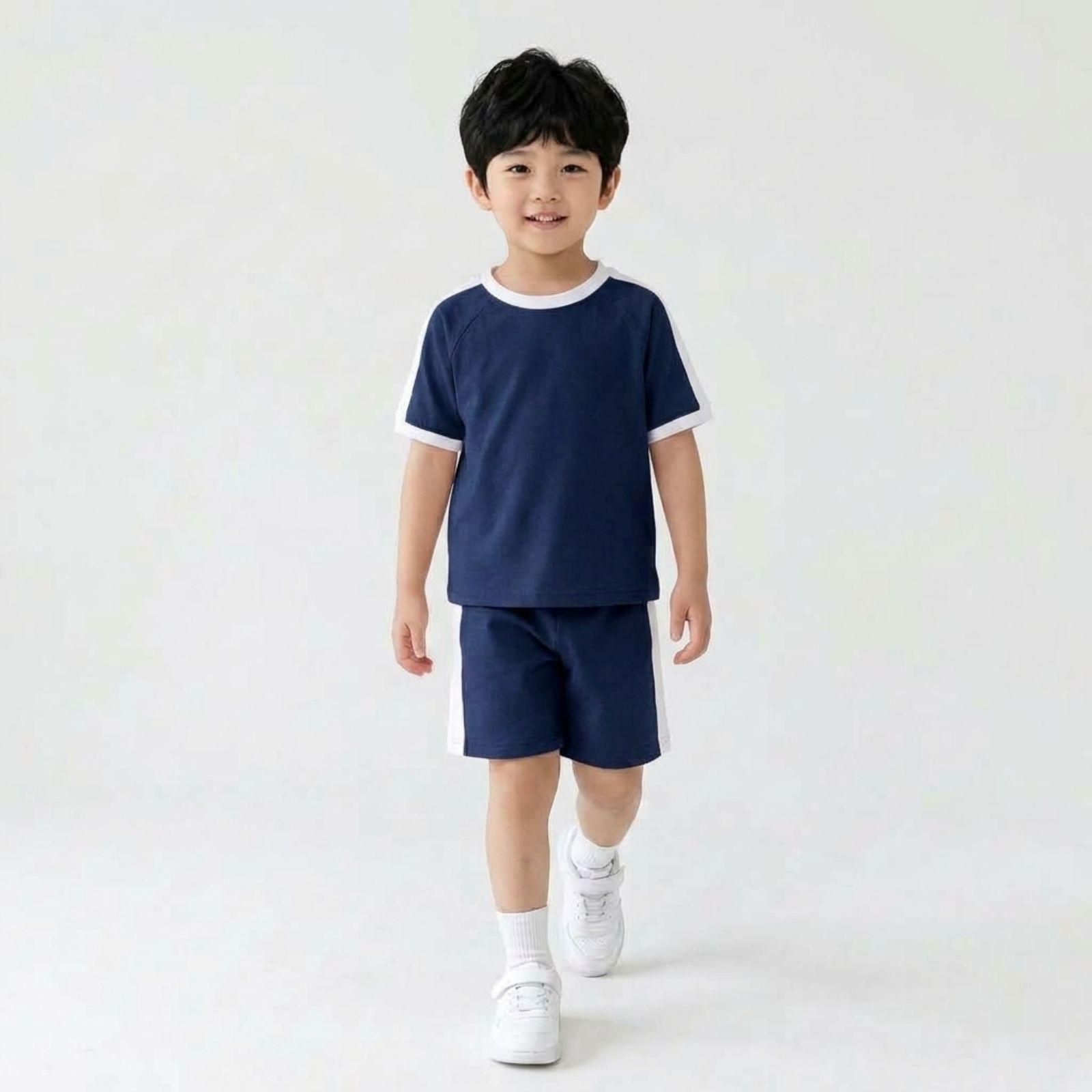 One Set Stripe Lengan Pendek Anak NAVY