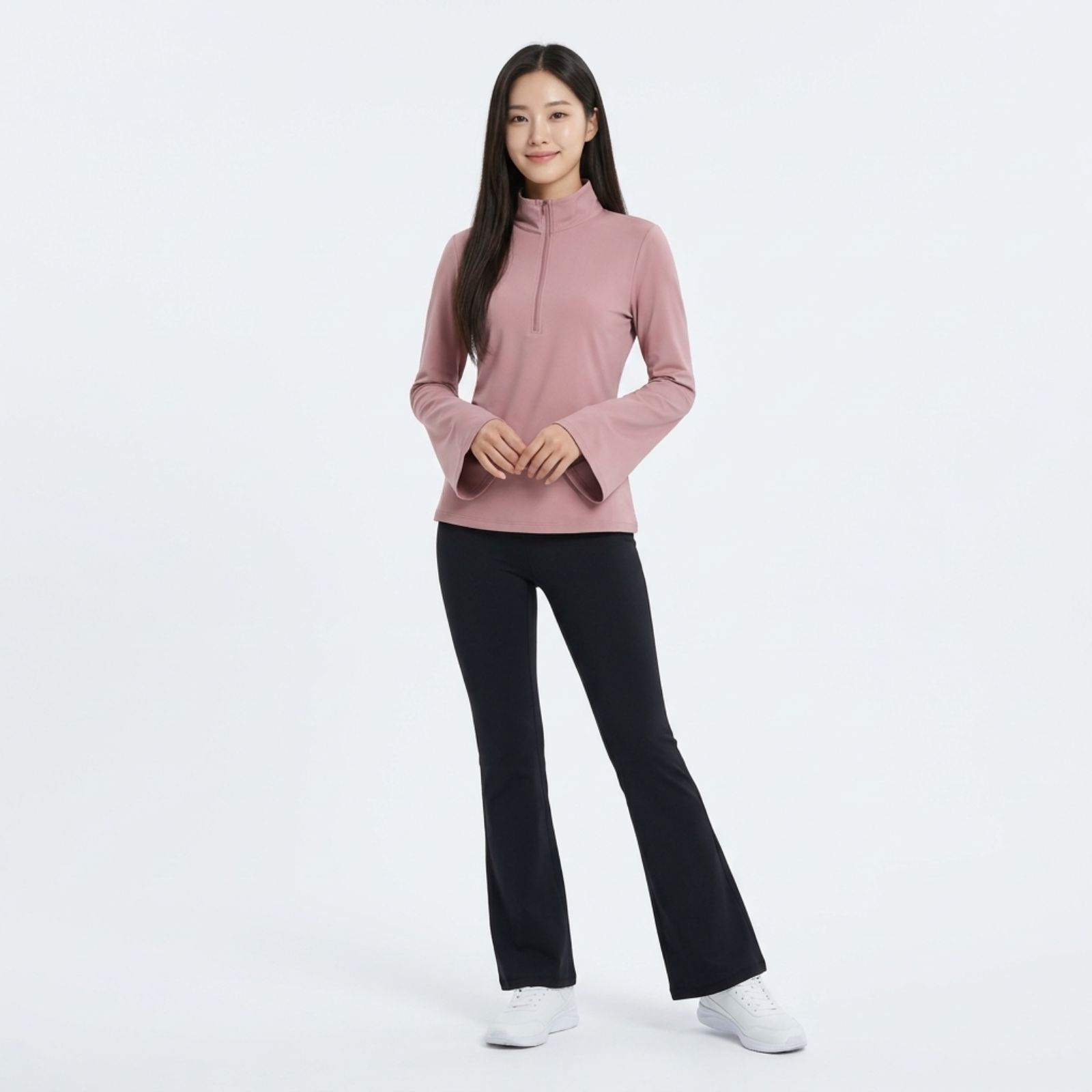 Atasan Sporty Half-Zip Wanita – Korean Casual Fit sampul
