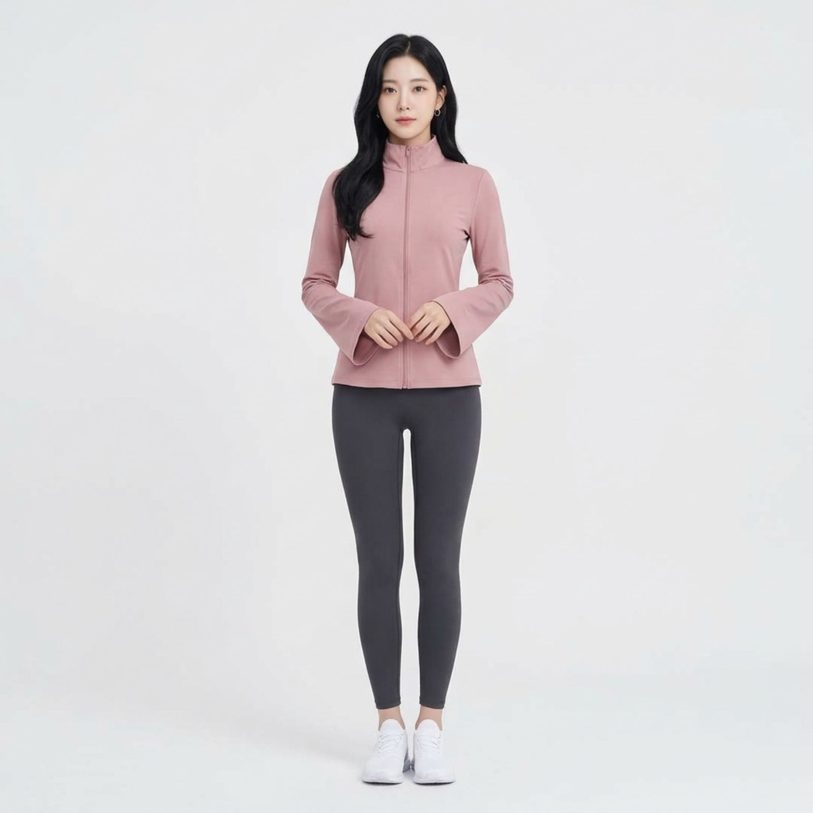 Atasan Sporty Half-Zip Wanita – Korean Casual Fit sampul