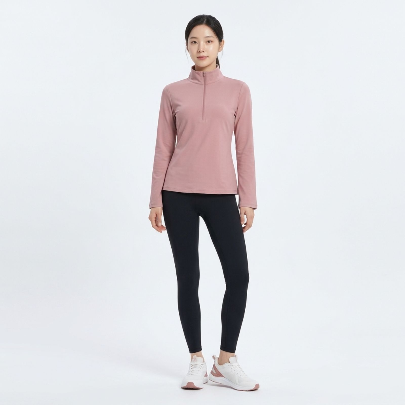 Atasan Sporty Half-Zip Wanita – Korean Casual Fit sampul