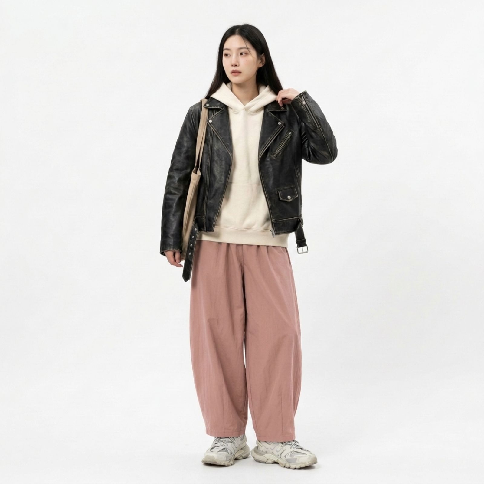 Celana Loose Fit Wanita Baggy Wide Leg – Korean Streetwear Casual DUSTY