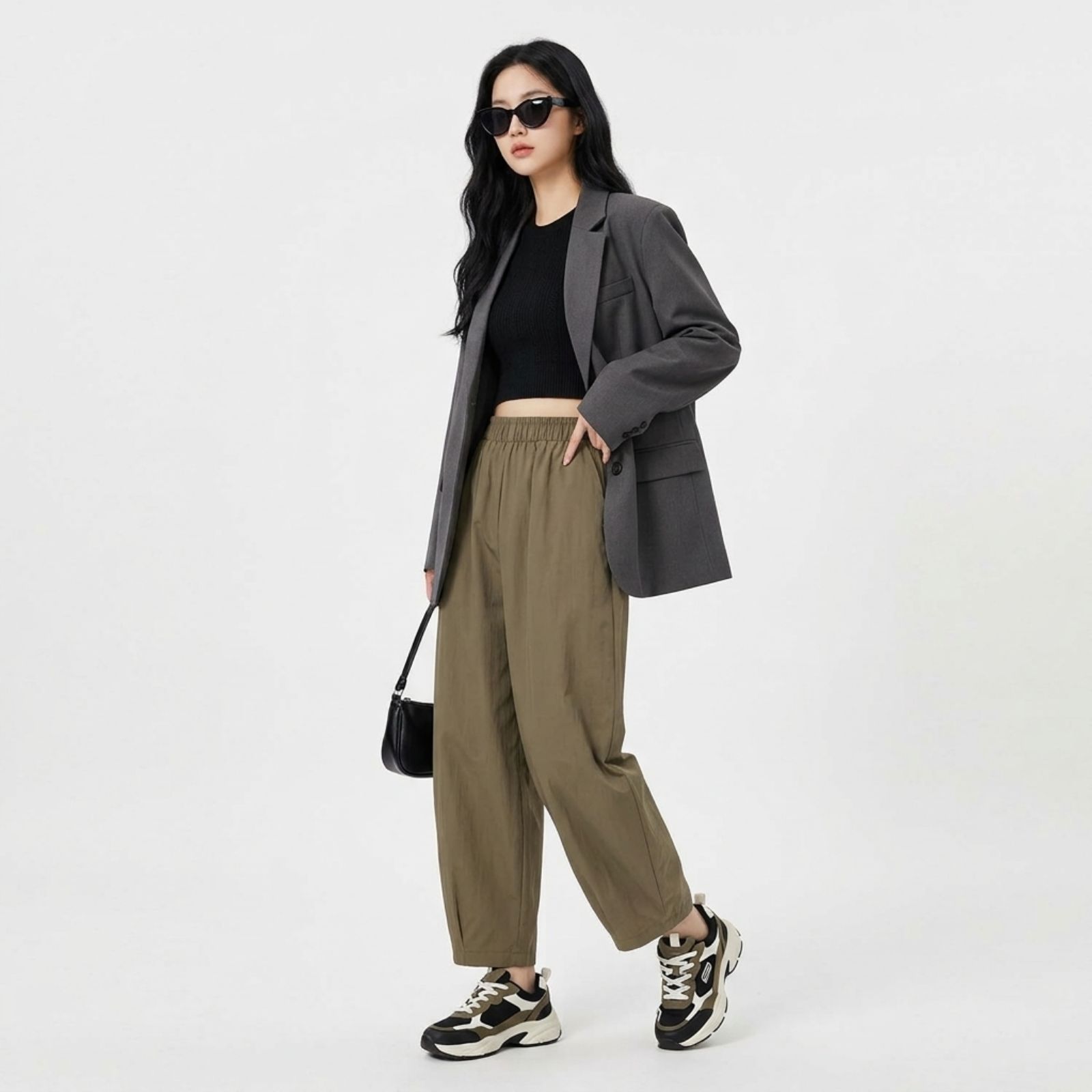 Celana Loose Fit Wanita Baggy Wide Leg – Korean Streetwear Casual sampul