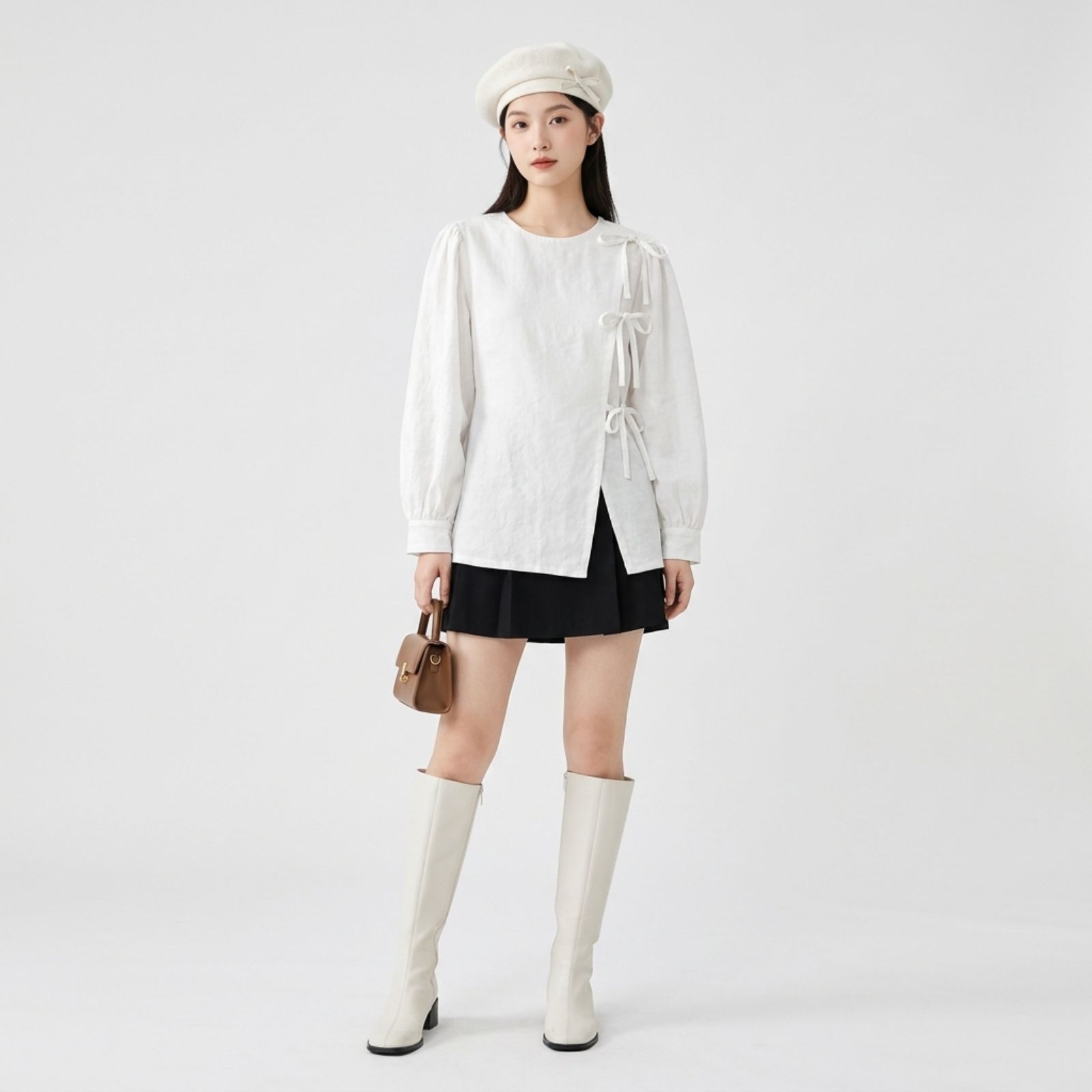 Blouse Korean Bow Elegance sampul