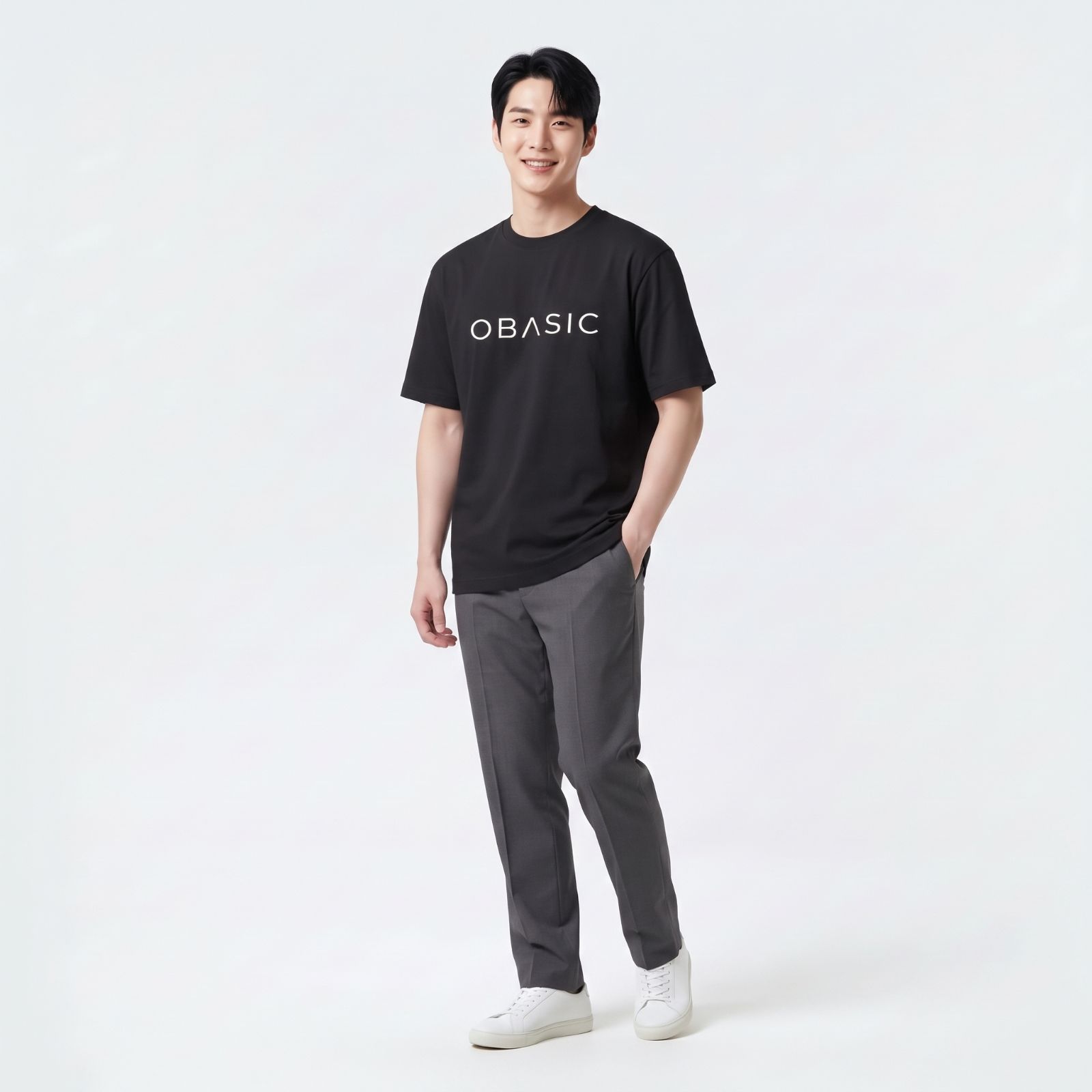 OBASIC Classic Tee – Kaos Polos Premium Asia Fit 24S Enzywash Matterial HITAM