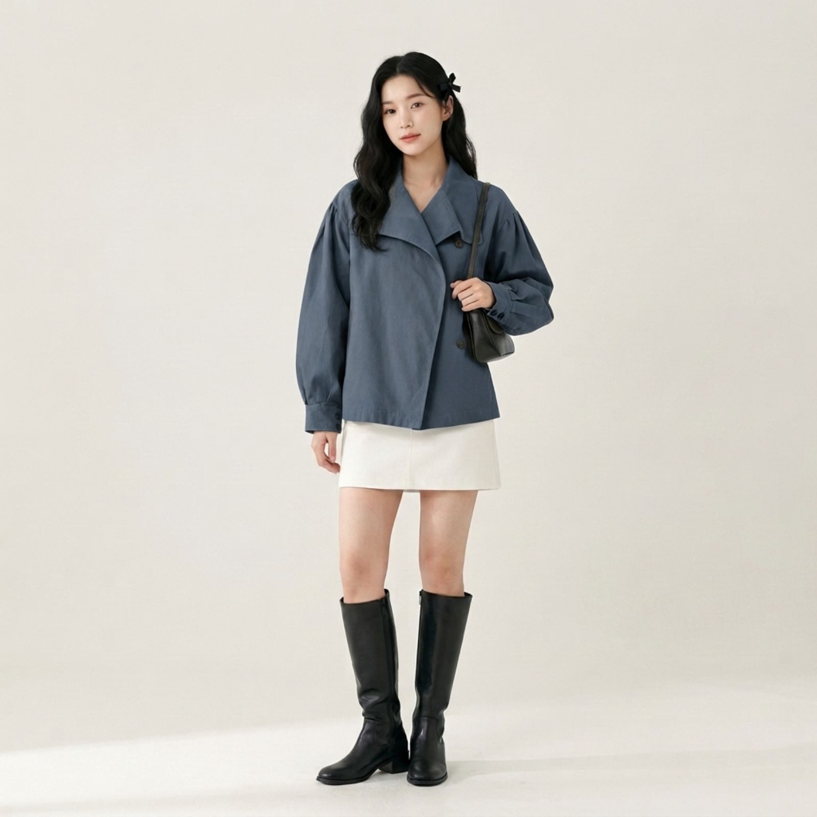 Belle Puff Outer – Korean Style Linen GREY