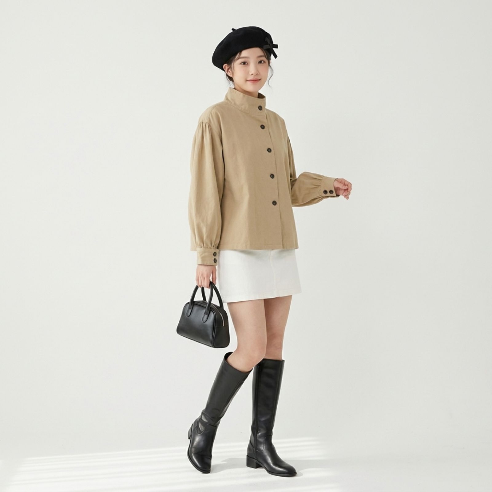 Belle Puff Outer – Korean Style Linen sampul
