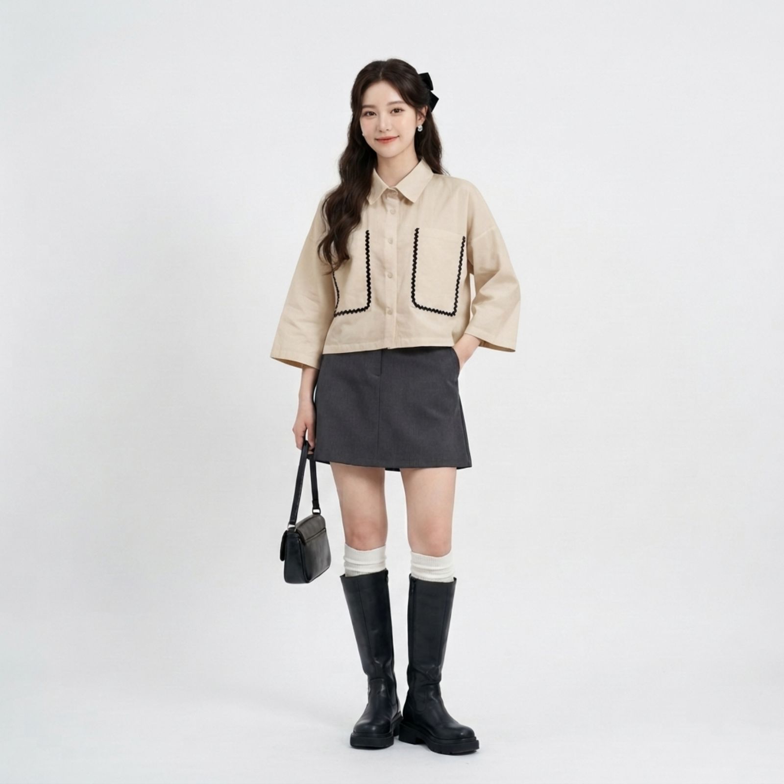 Chloe Contrast Top BEIGE