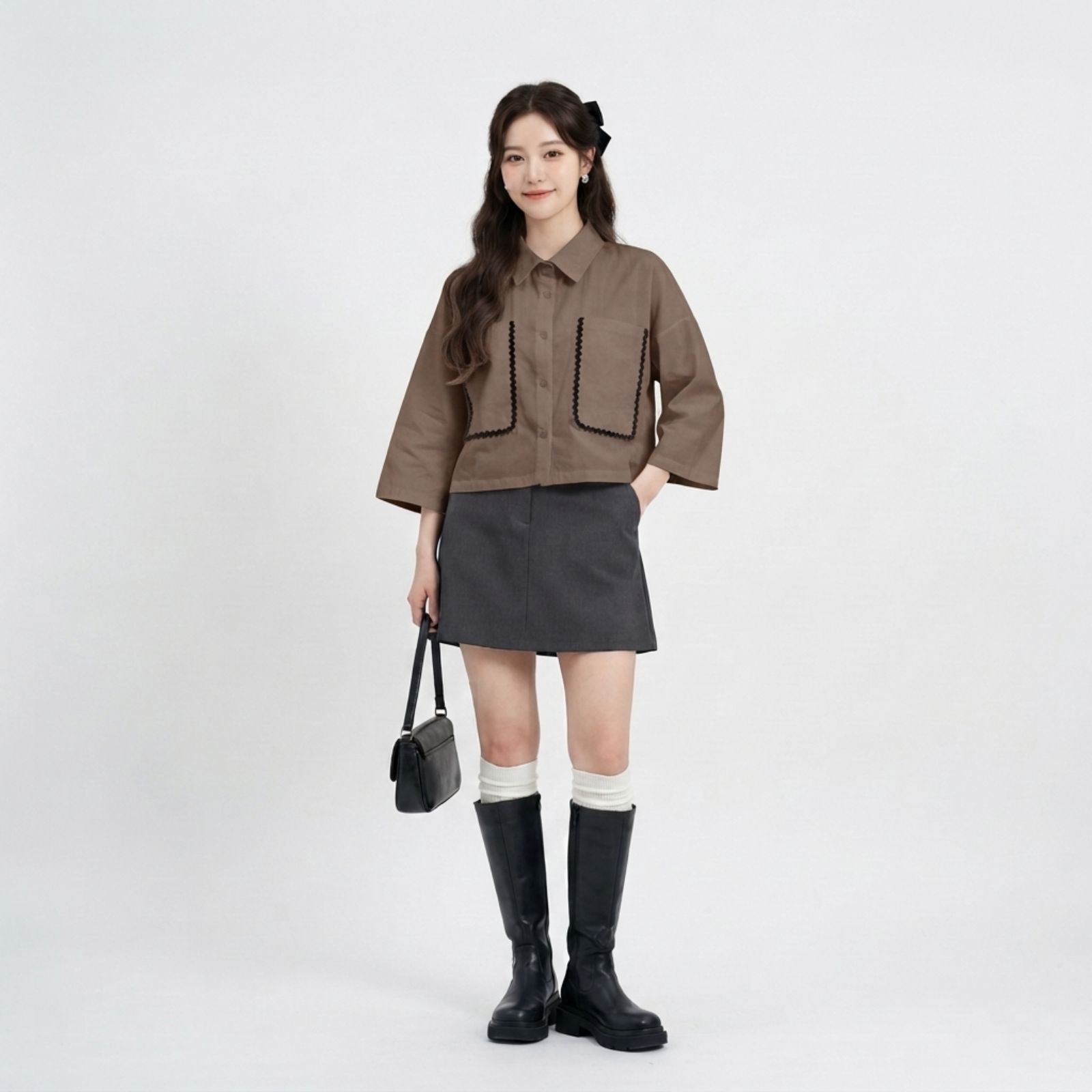 Chloe Contrast Top LATTE