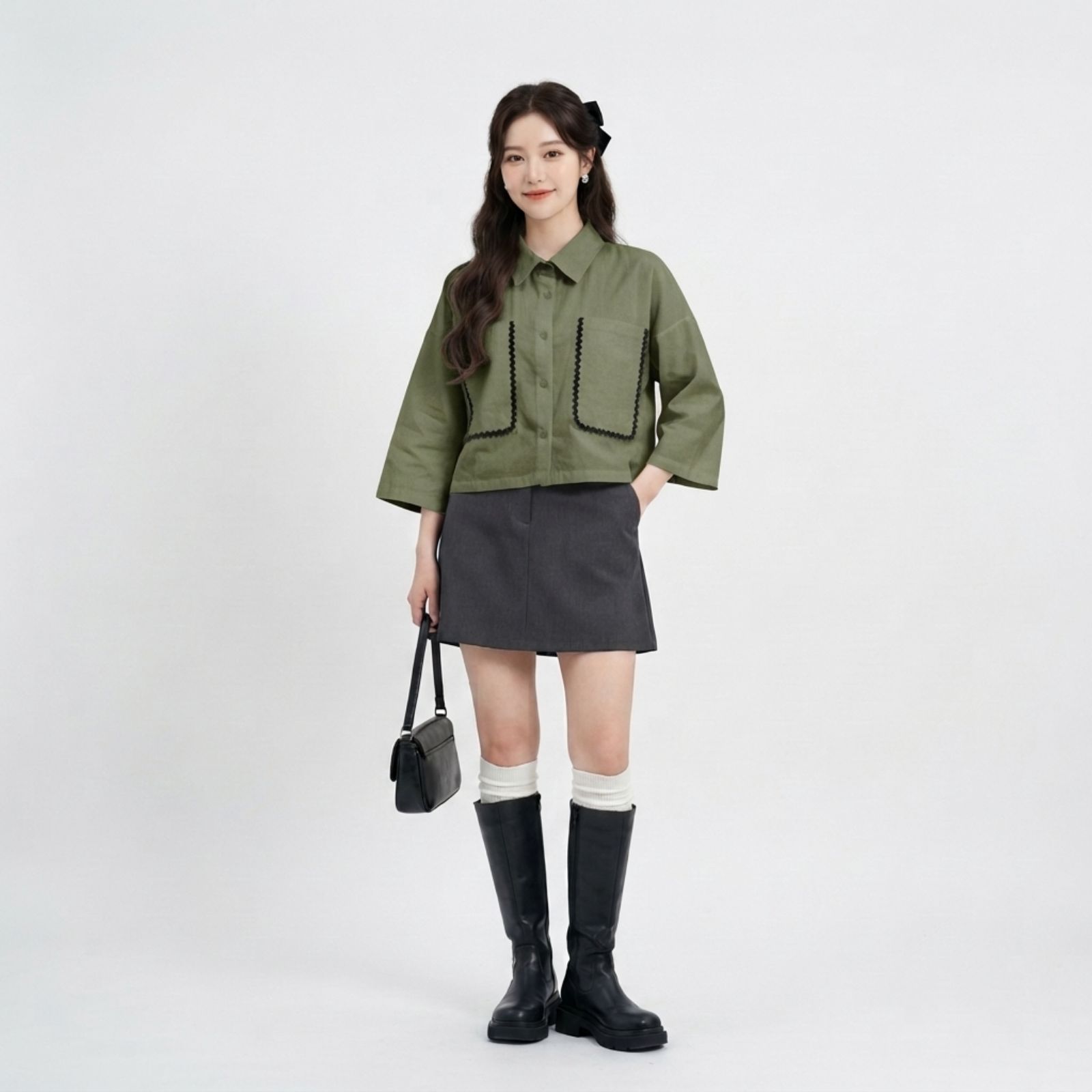 Chloe Contrast Top ARMY