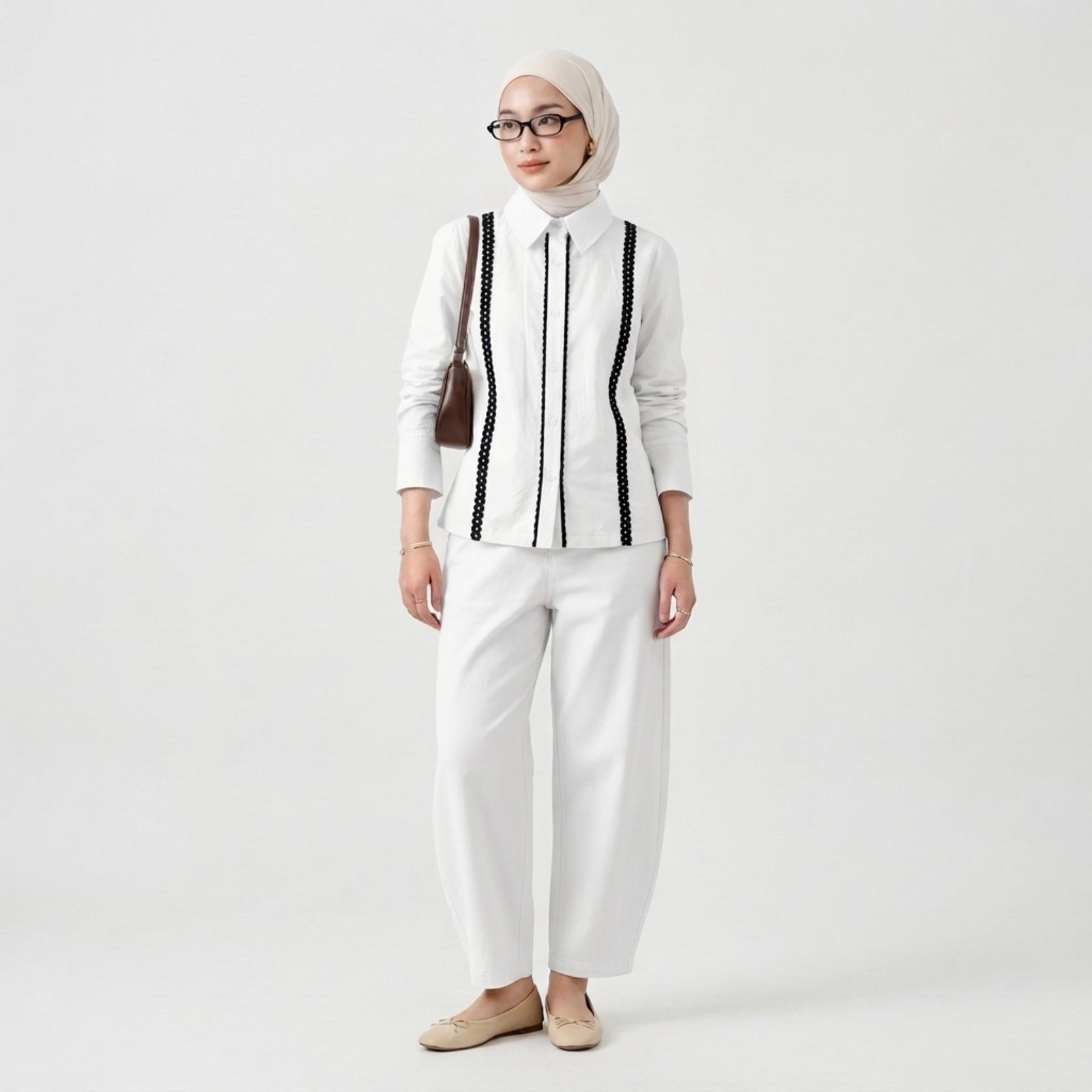 Adeline – Kemeja Poplin Wanita Stylish dan Chic PUTIH