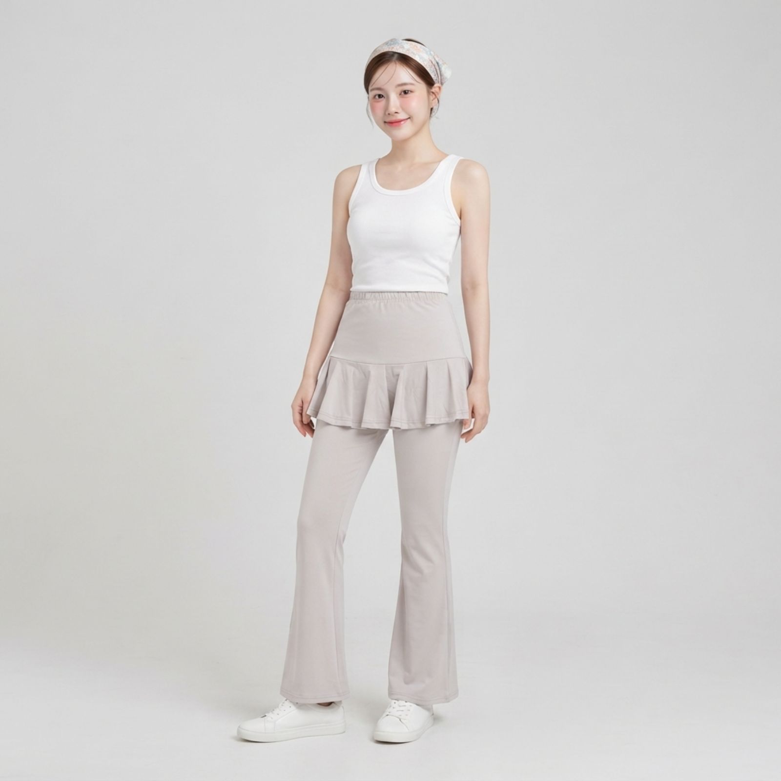 Ruffle Jersey Pants Wanita Korean Style sampul