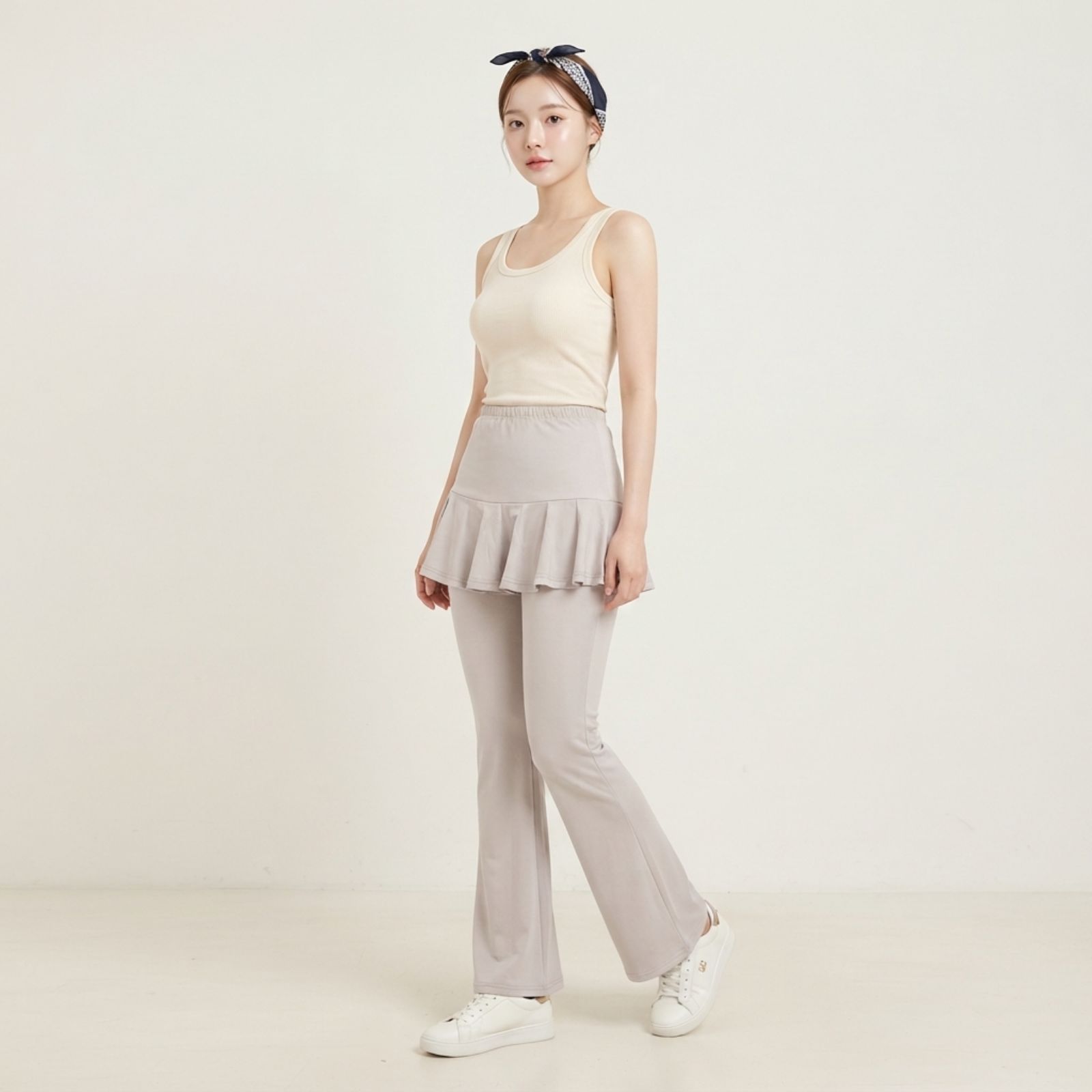 Ruffle Jersey Pants Wanita Korean Style sampul