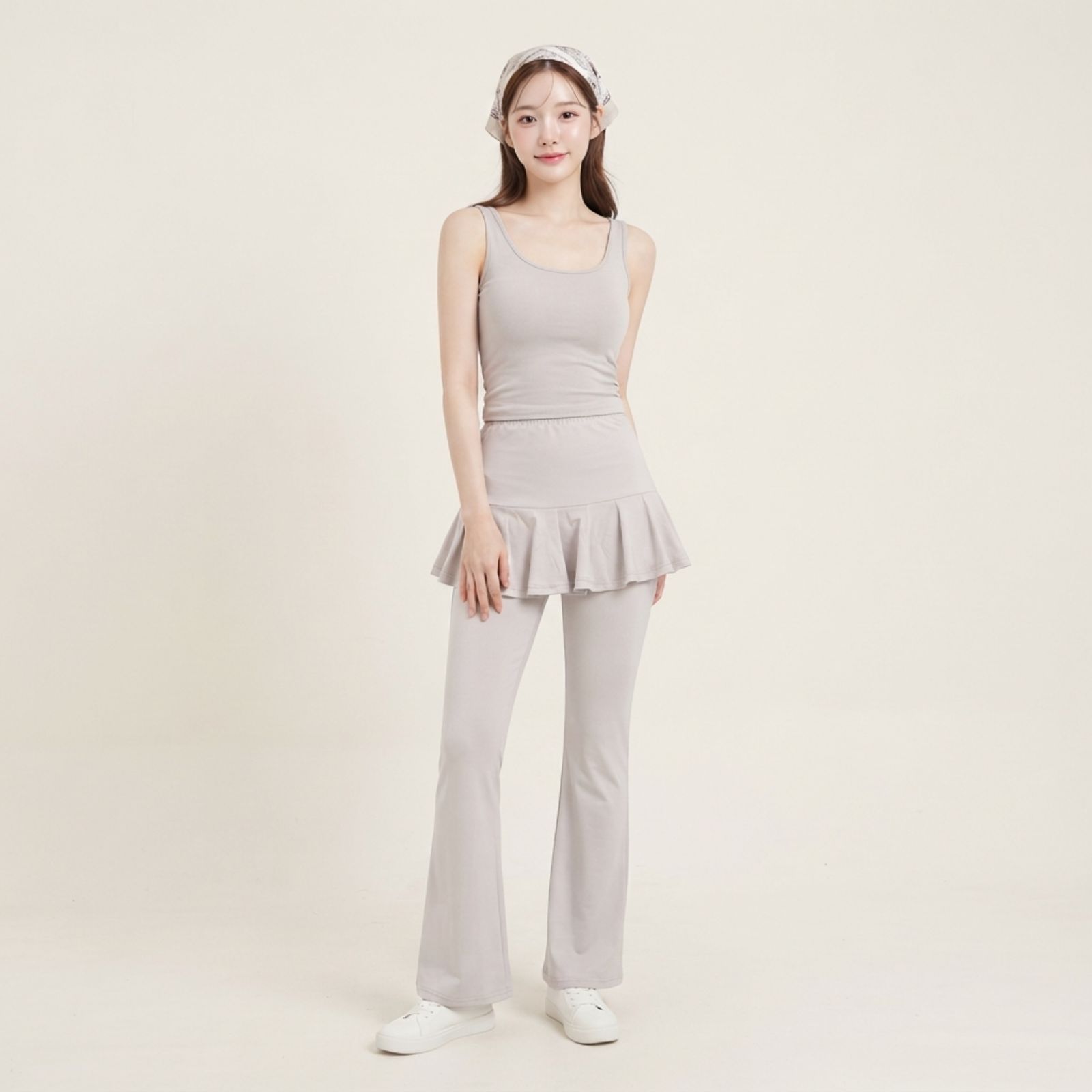 Ruffle Jersey Pants Wanita Korean Style sampul