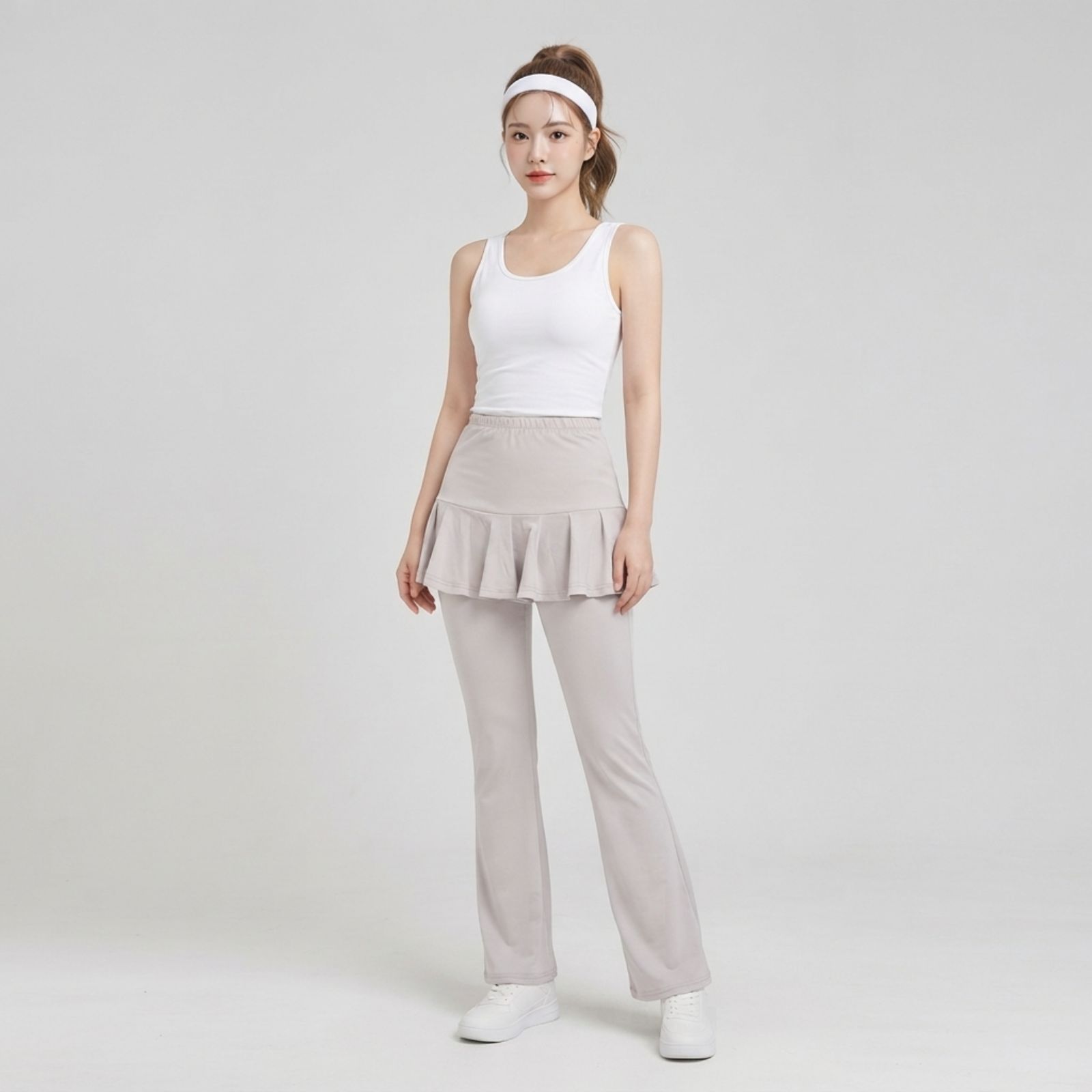 Ruffle Jersey Pants Wanita Korean Style sampul