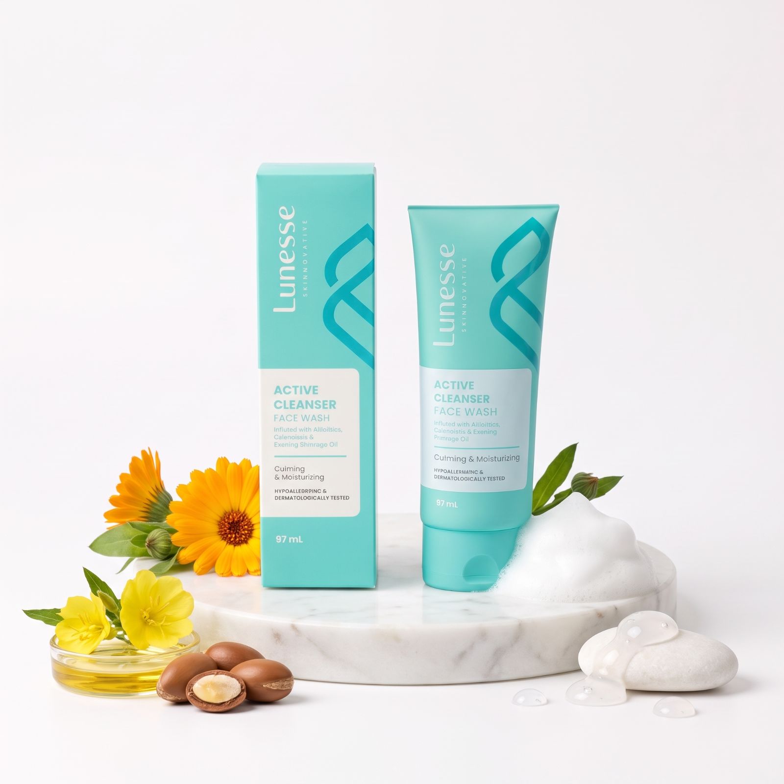 Lunesse - Active Cleanser Face Wash High Antioxidant Facial Wash & Skin Protection (Mengangkat Minyak Dan Kotoran Pada Wajah) sampul