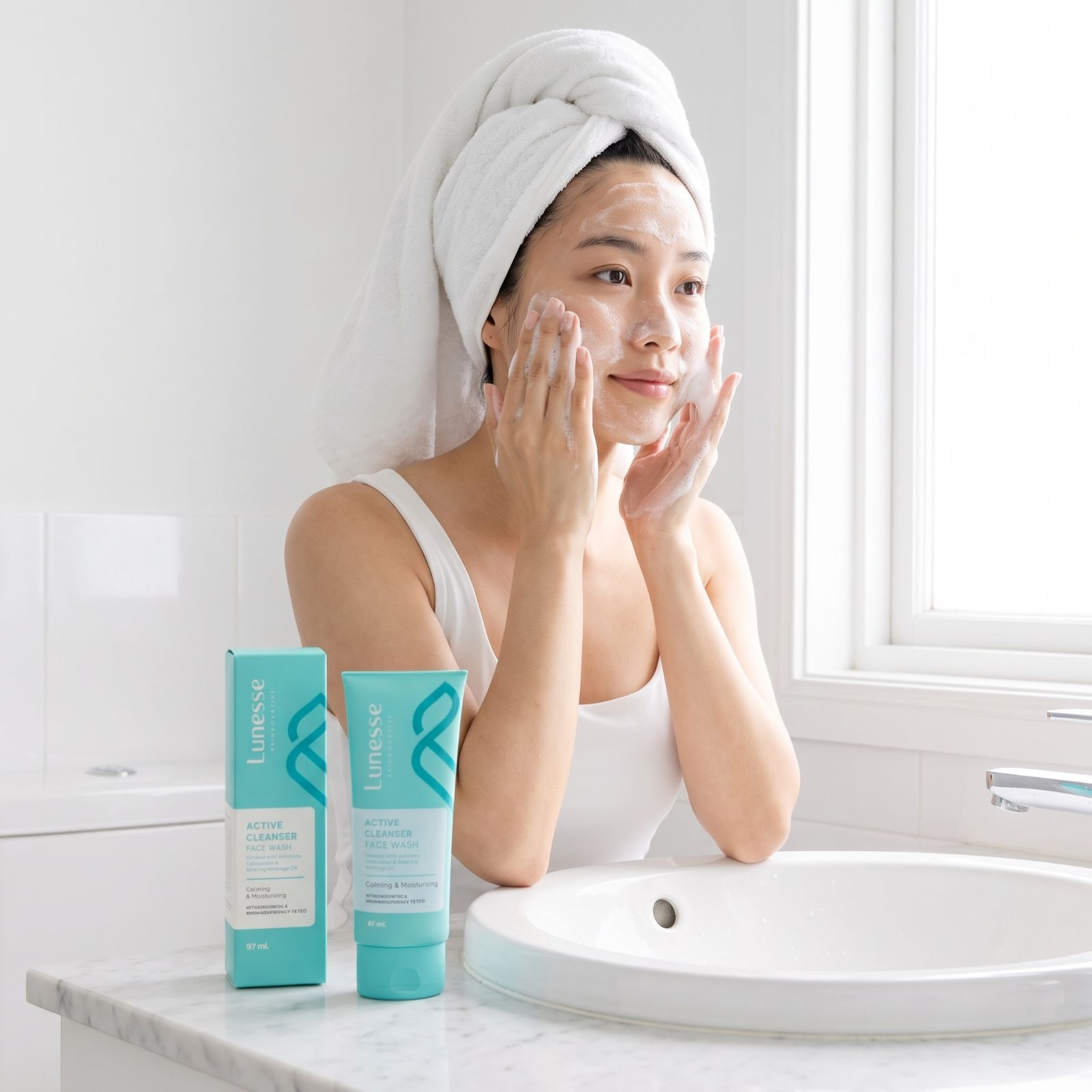 Lunesse - Active Cleanser Face Wash High Antioxidant Facial Wash & Skin Protection (Mengangkat Minyak Dan Kotoran Pada Wajah) sampul