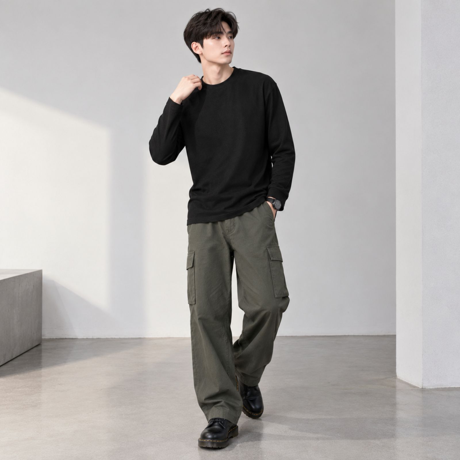 Kaos Lengan Panjang Pria Asiafit Polos –  Asiafit Long Sleeve Shirt Elegant Premium sampul