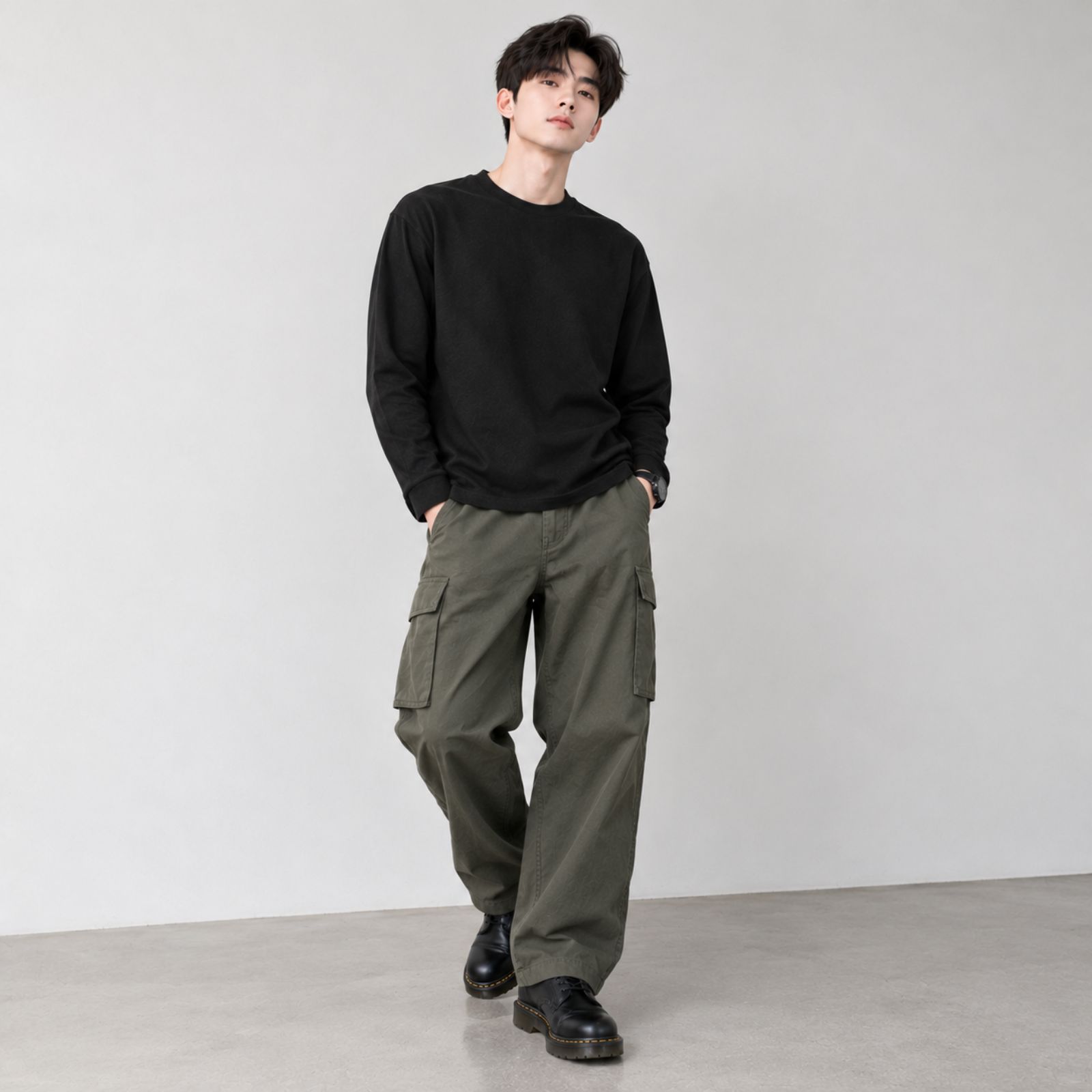Kaos Lengan Panjang Pria Asiafit Polos –  Asiafit Long Sleeve Shirt Elegant Premium sampul
