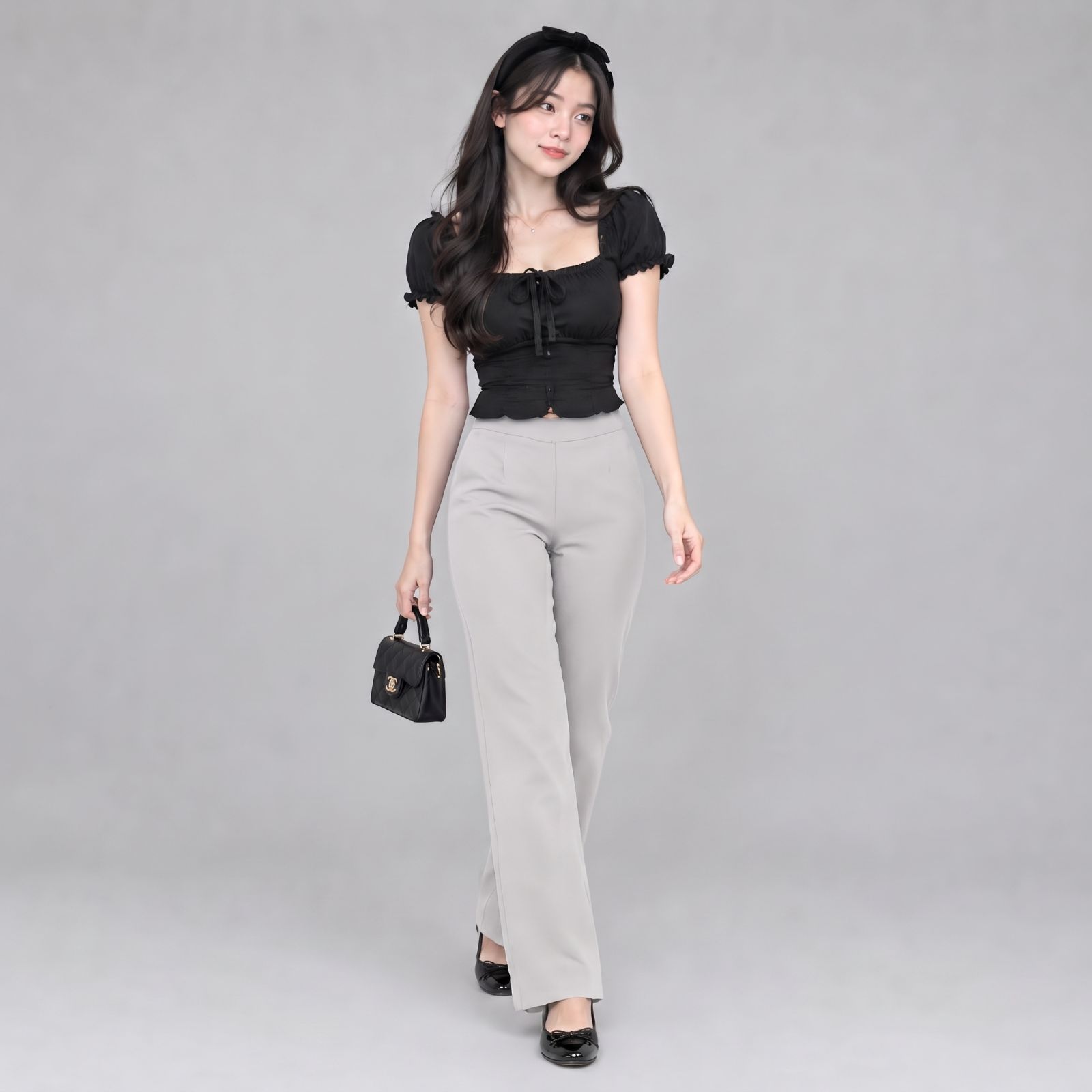 Nikita Highwaist Kulot Loose Scuba by Youniq GREY