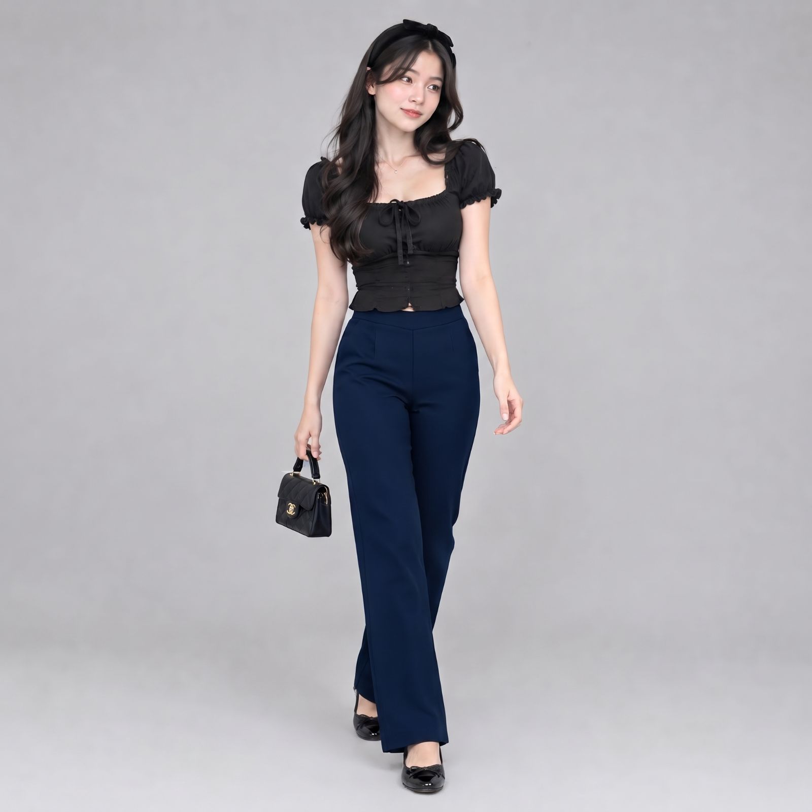 Nikita Highwaist Kulot Loose Scuba by Youniq NAVY