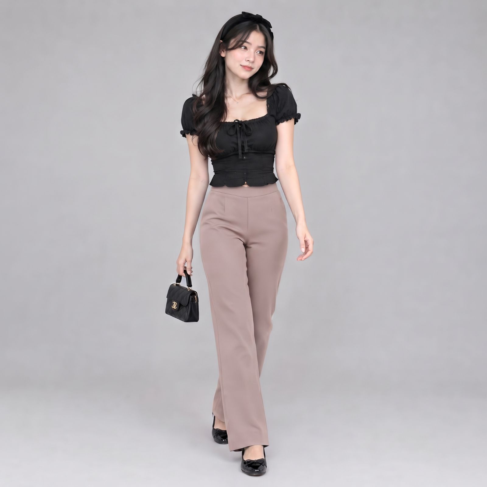 Nikita Highwaist Kulot Loose Scuba by Youniq LATTE