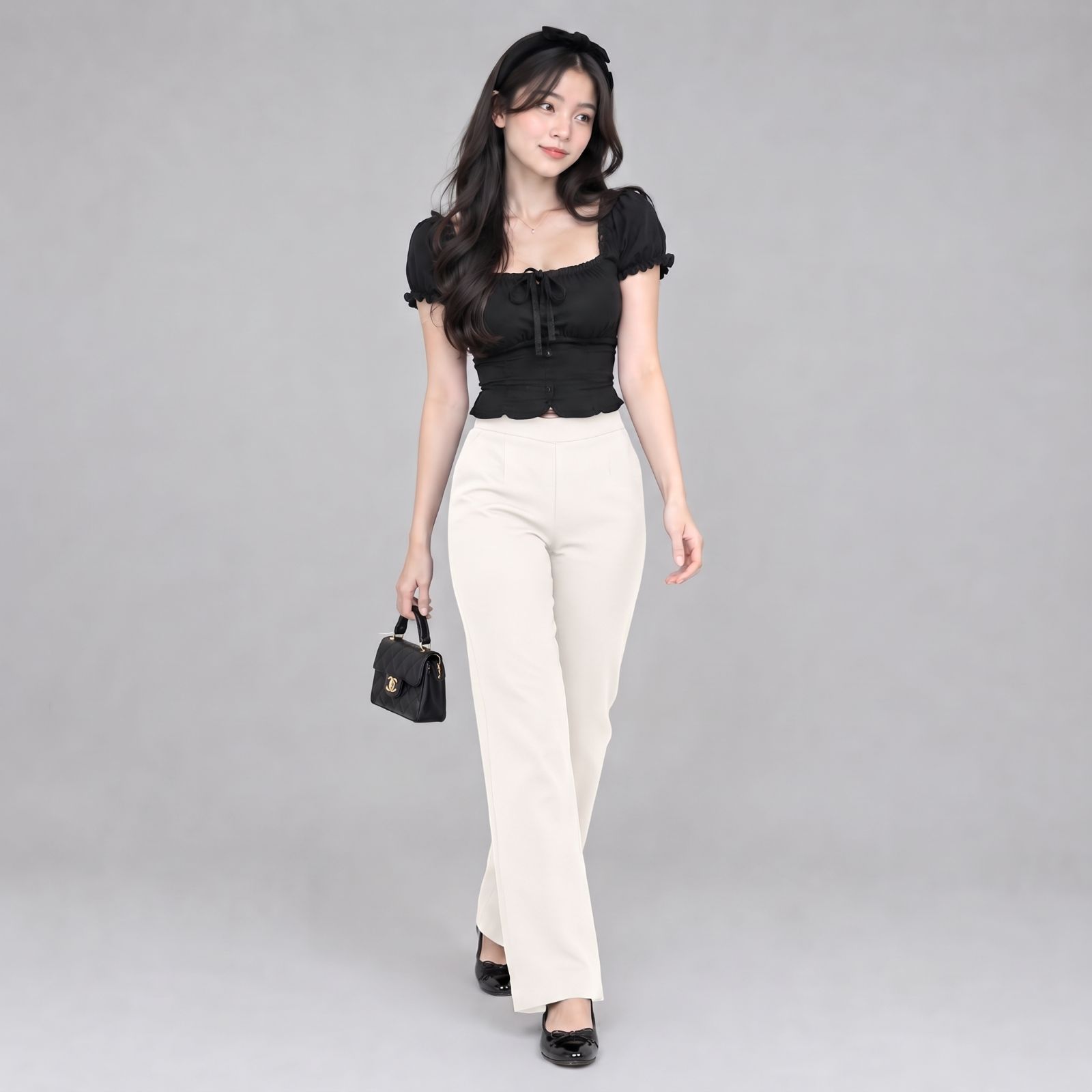Nikita Highwaist Kulot Loose Scuba by Youniq PUTIH