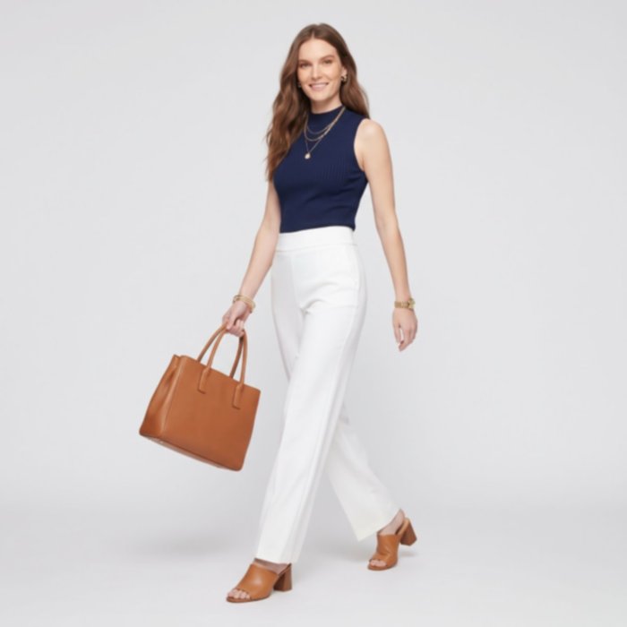Felicia Pants - Straight Cut Scuba Material Trousers