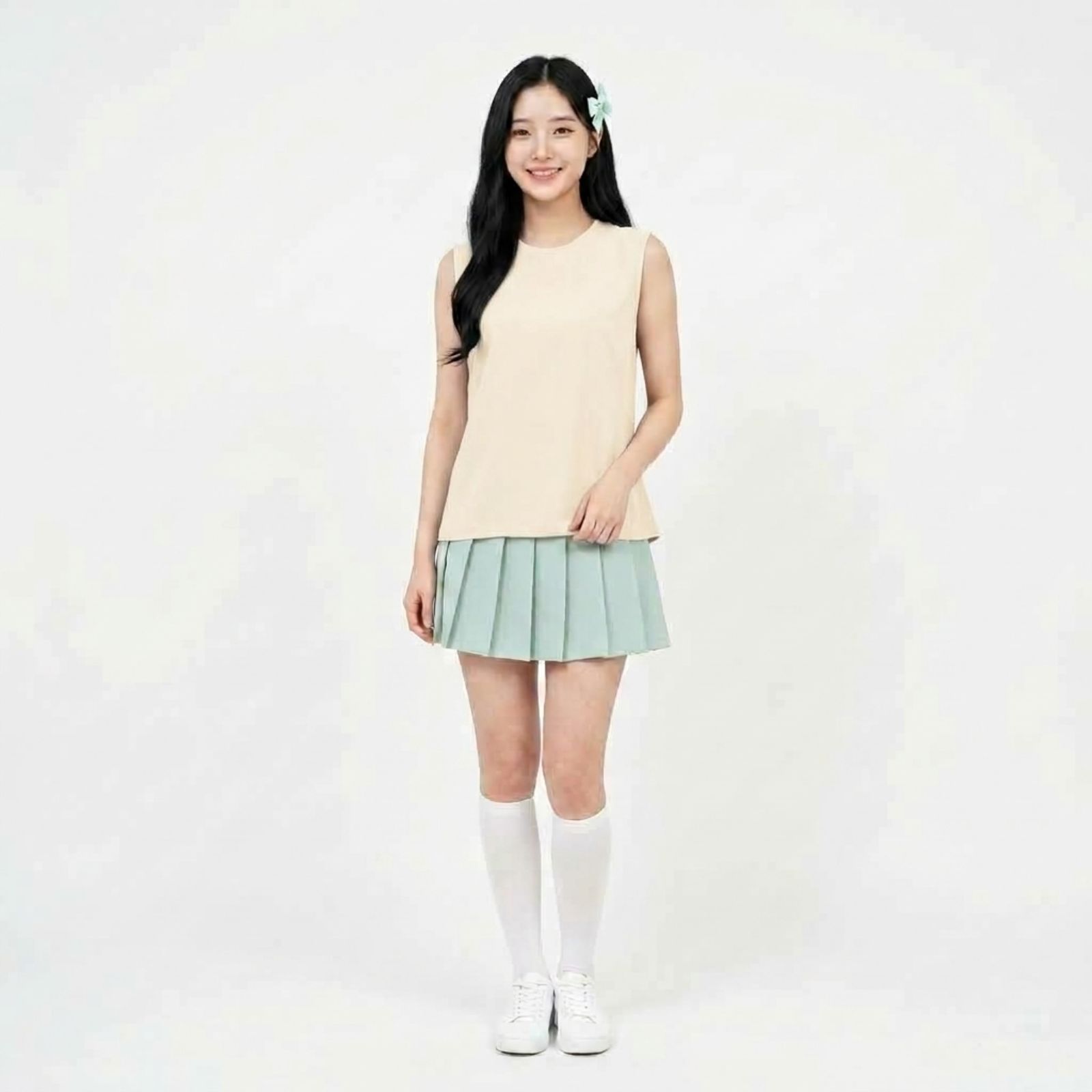 Inner Tanpa Lengan Sleeveless By Youniq PUTIH WOLLYCREPE