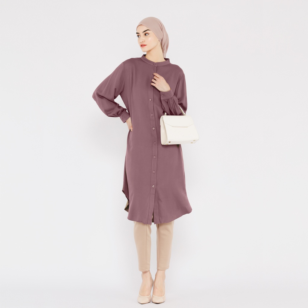 Viola O-Neck Tunic Balloon Sleeve By YOUNIQ PURPLE
