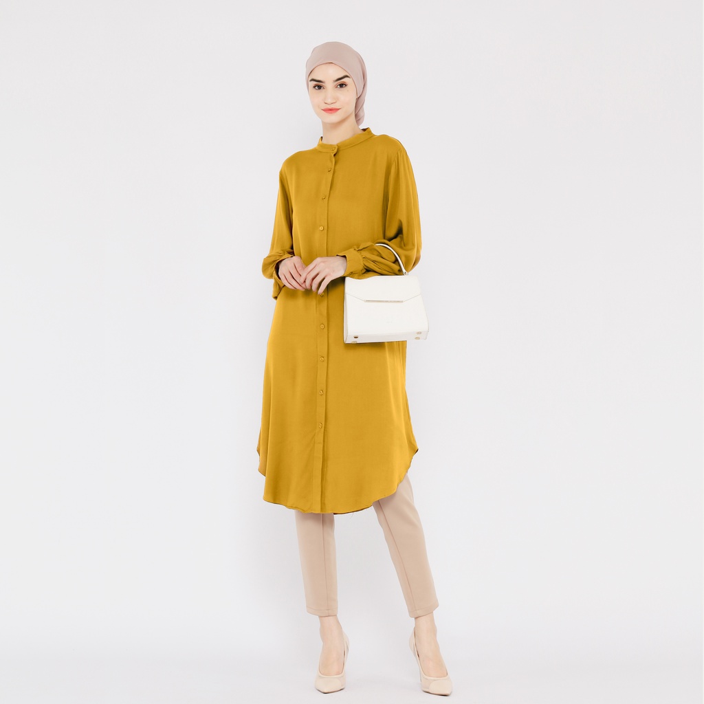 Viola O-Neck Tunic Balloon Sleeve By YOUNIQ MUSTARD