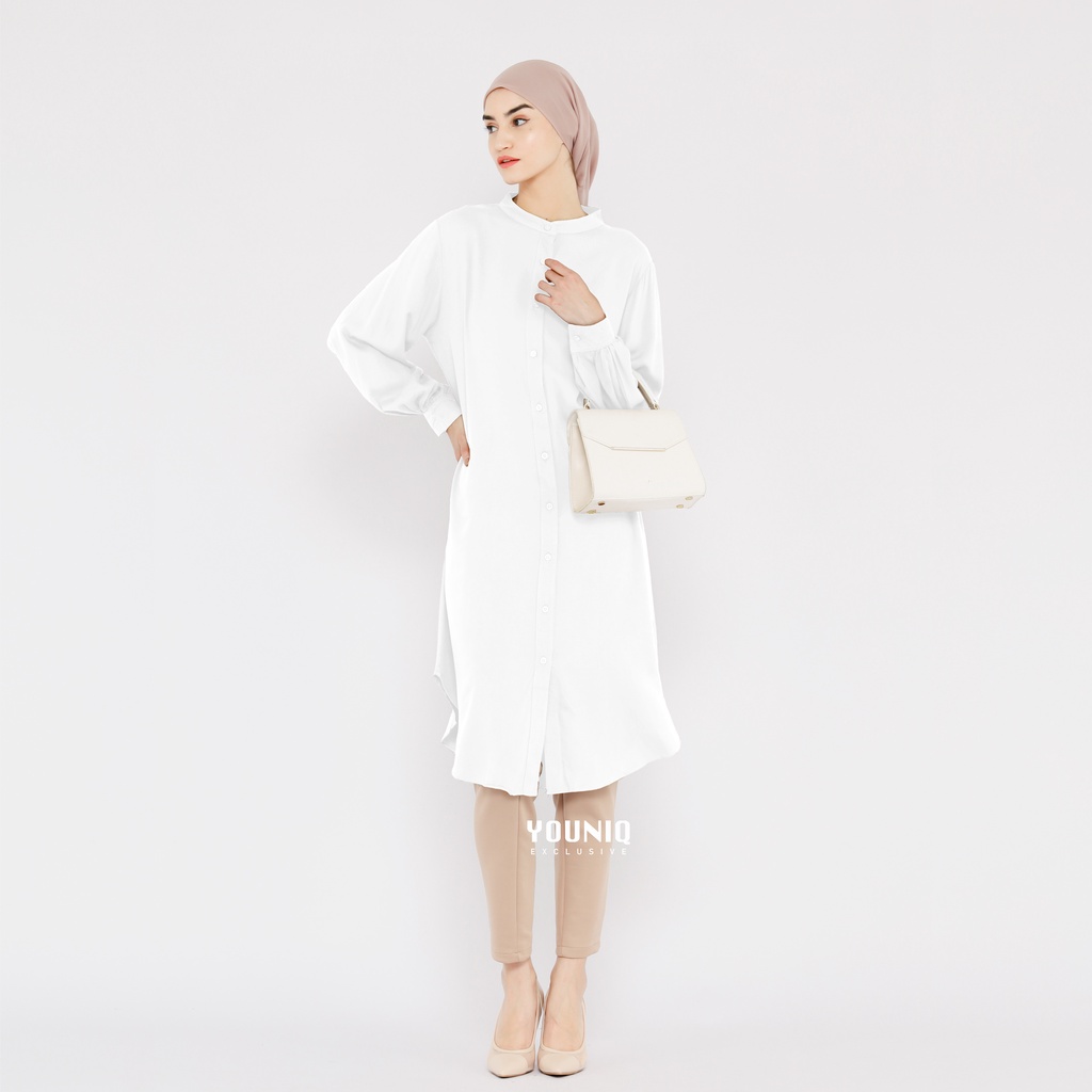 Viola O-Neck Tunic Balloon Sleeve By YOUNIQ WHITE