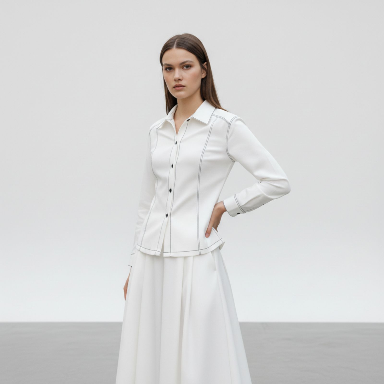 Yura Slim Fitted - Slim Fitted Shirt Linen Matterial