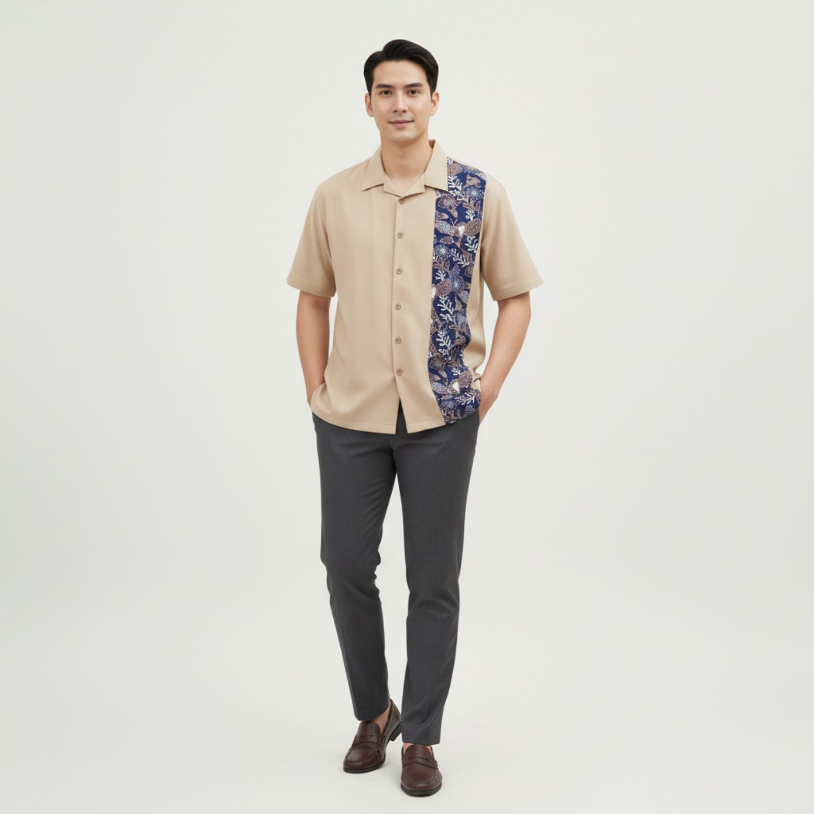 Roma Batik Shirt - Premium Men's Short-Sleeved Cotton x Batik