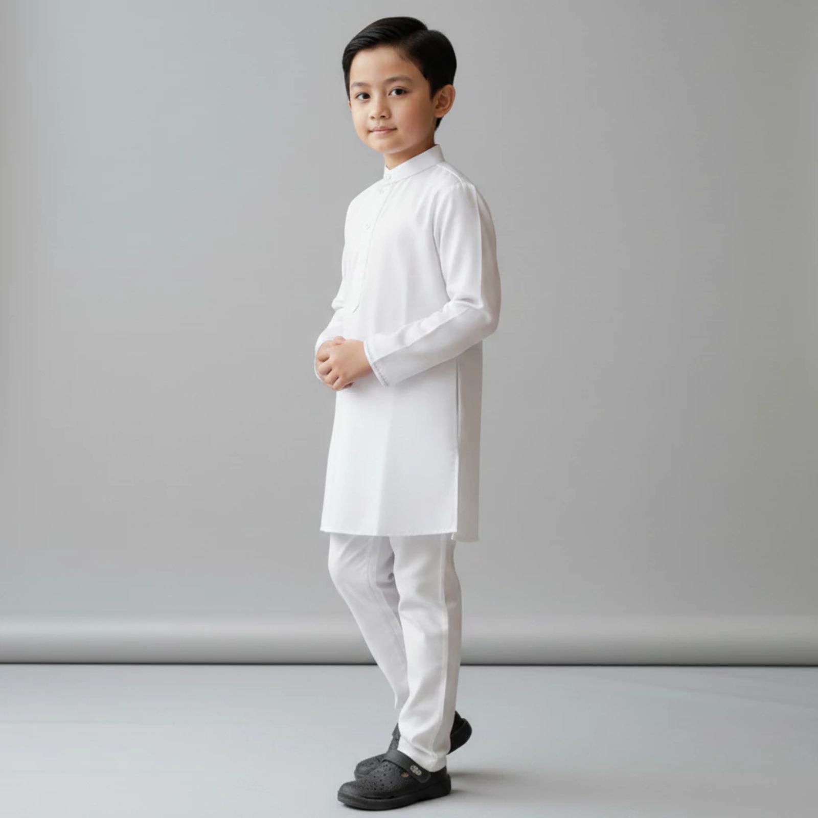 Baju Koko Anak Laki-Laki Manasik Haji | Baju Anak Putih Lengan Panjang Manasik PUTIH