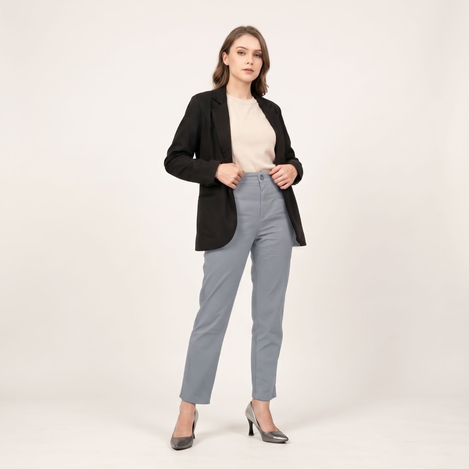 CELANA FORMAL KANTORAN BY YOUNIQ PASTEL GREY