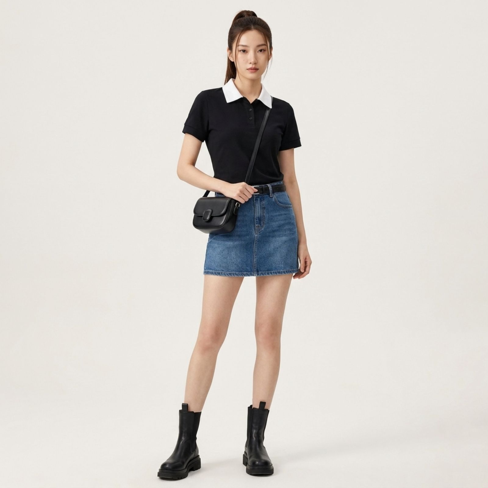 Monara Contrast Collar Polo Tee – Premium Collection sampul