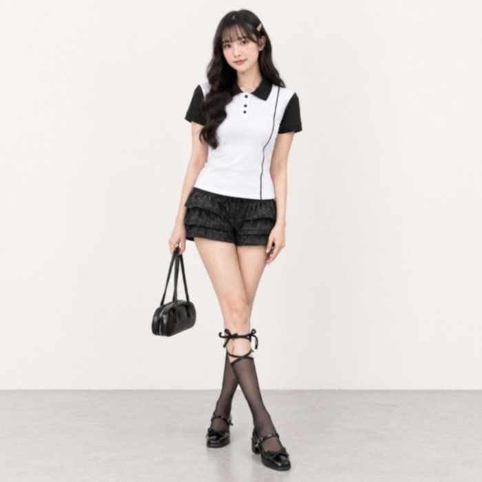 Kaos Polo Wanita Stripe Type Lengan Pendek Slimfit Cutting | Baju Polo Wanita Olahraga by Obasic