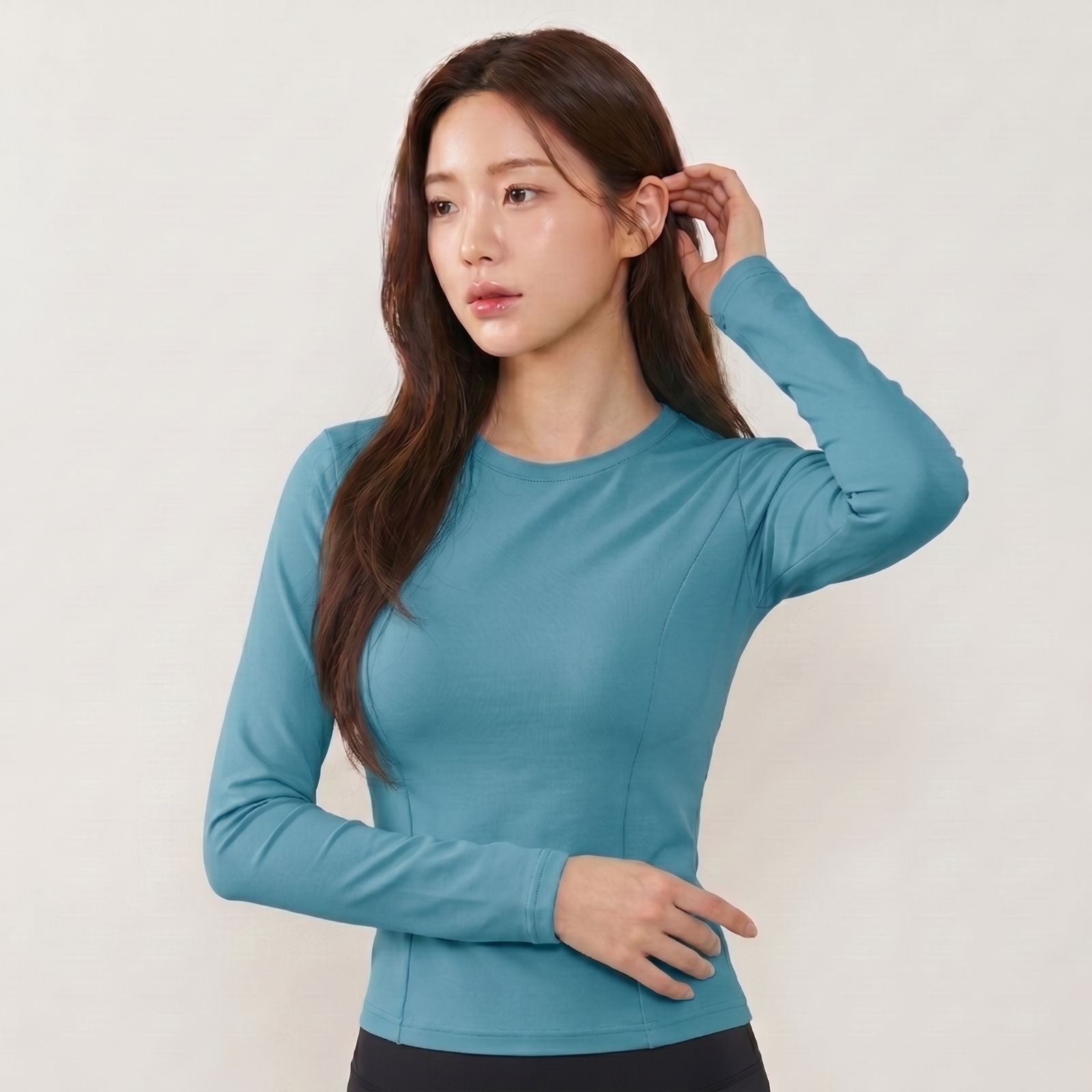 Baju Gym Wanita Korean Style Fit Body BLUE