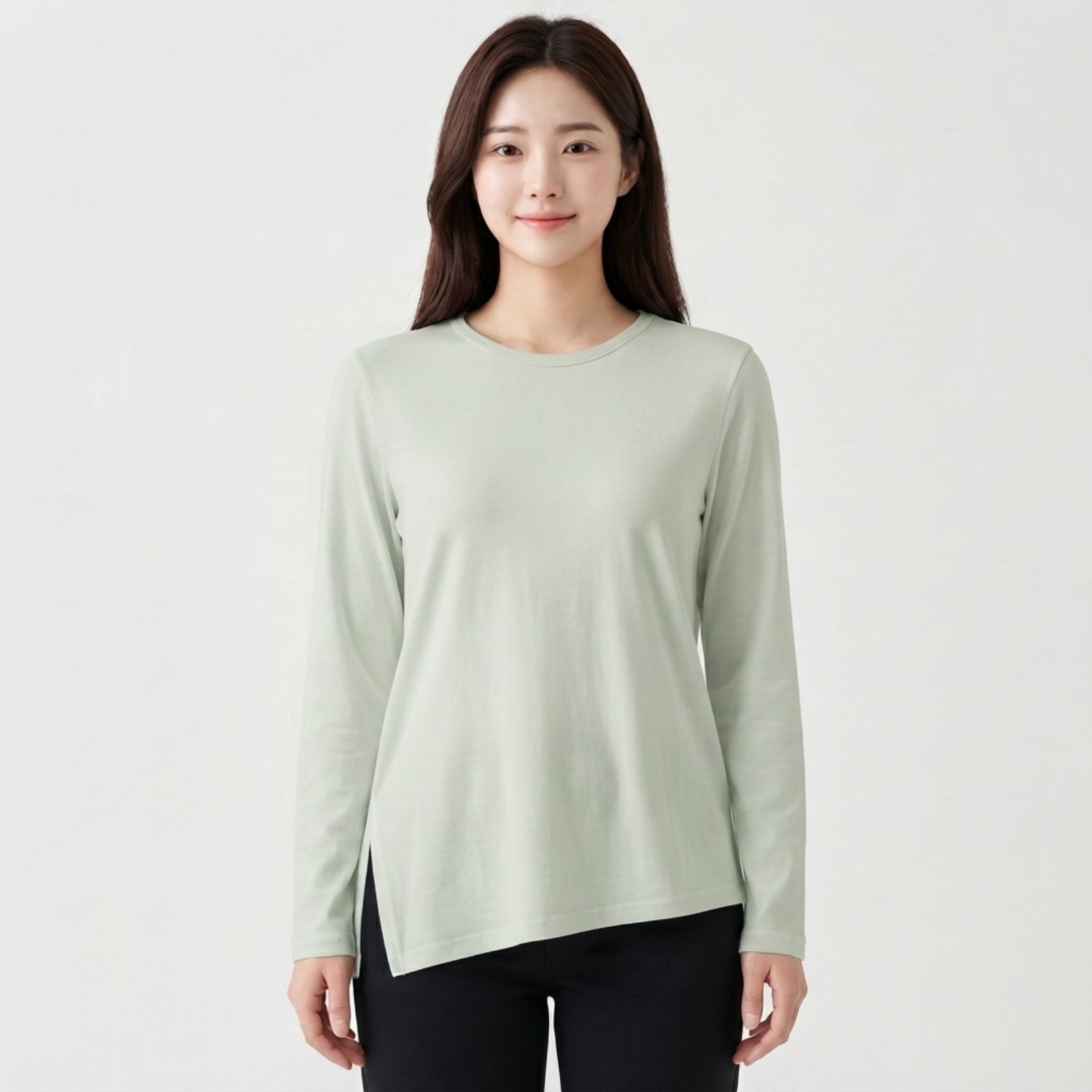 Kaos Sport Wanita Lengan Panjang Quick Dry Belah Samping SAGE