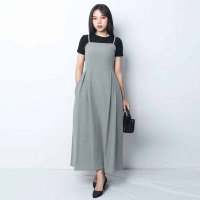 Basic Summer Dress Sling Korean Look Sleeveless Linen Matterial by youniq