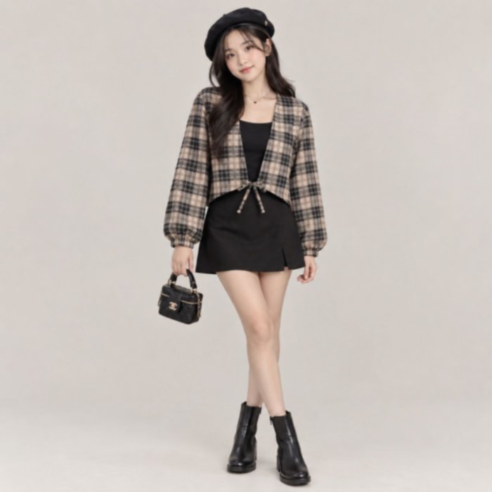 Paula Outer Crop Lengan Balon By YOUNIQ