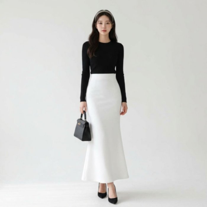 Mermaid Skirt Scuba Premium - Midi Skirt Rok Wanita - Maxi Skirt Rok Wanita by Youniq