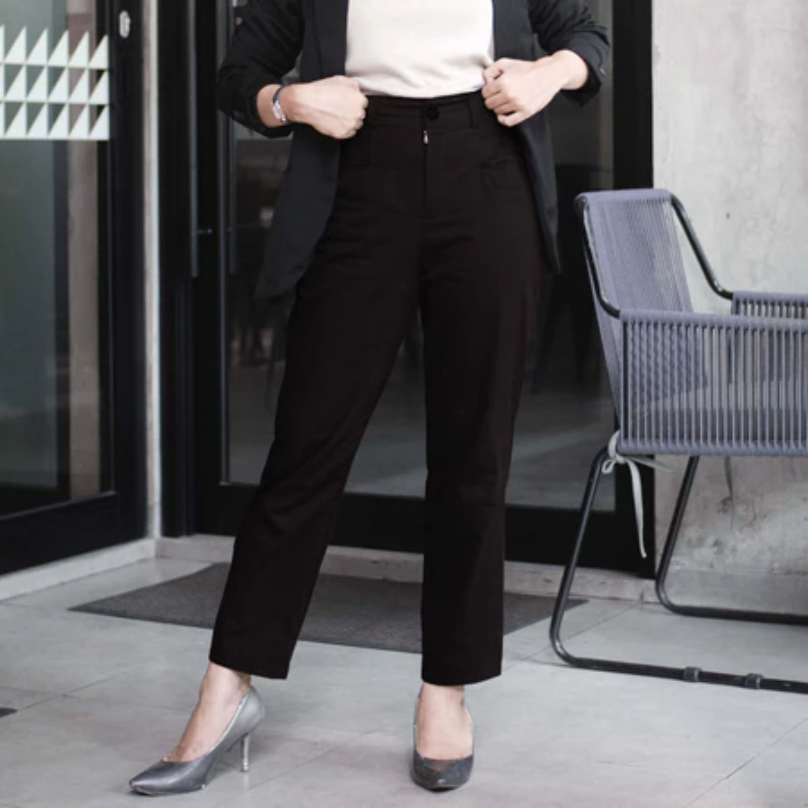 CELANA KERJA WANITA BAHAN FORMAL KANTORAN BY YOUNIQ DARK BROWN