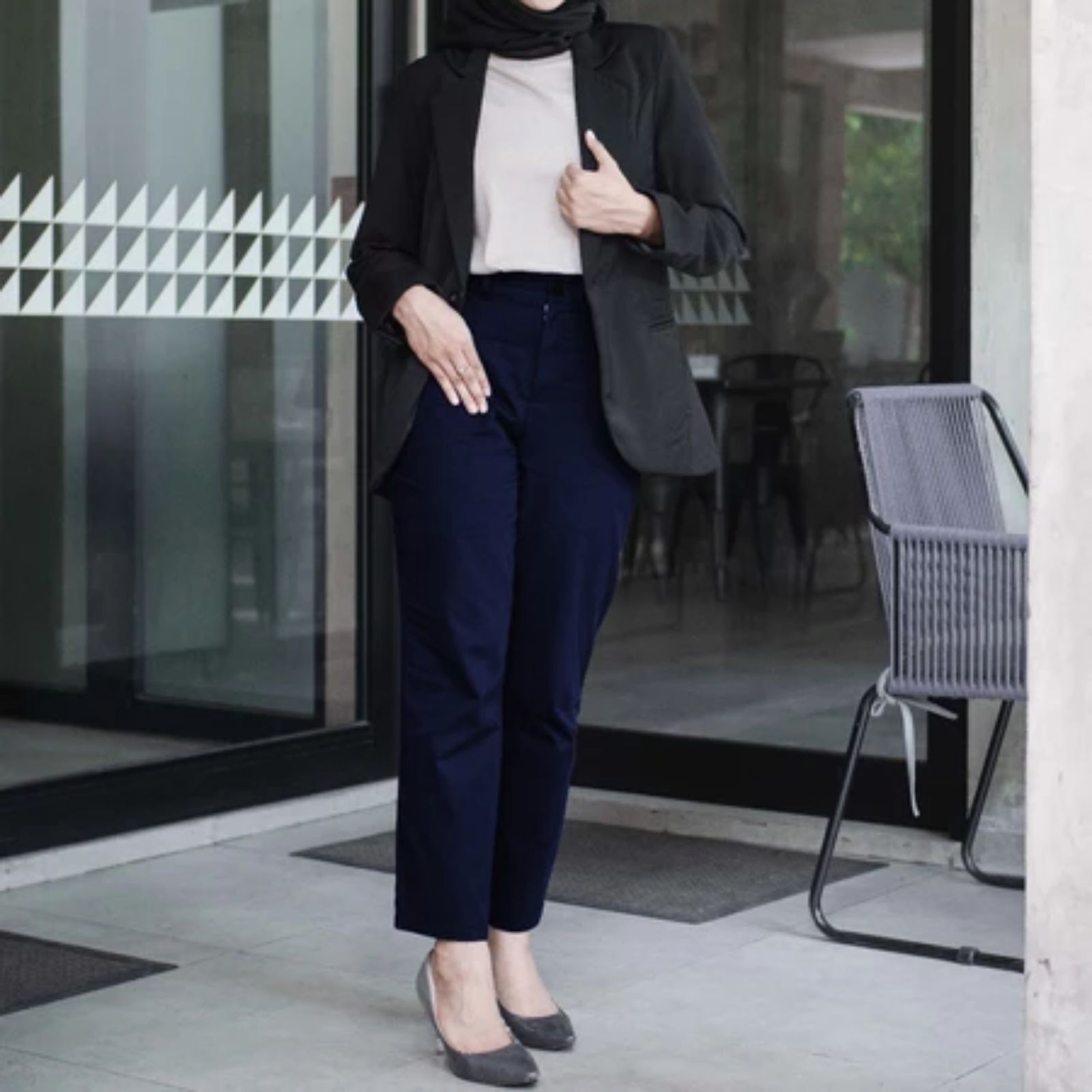 CELANA KERJA WANITA BAHAN FORMAL KANTORAN BY YOUNIQ NAVY