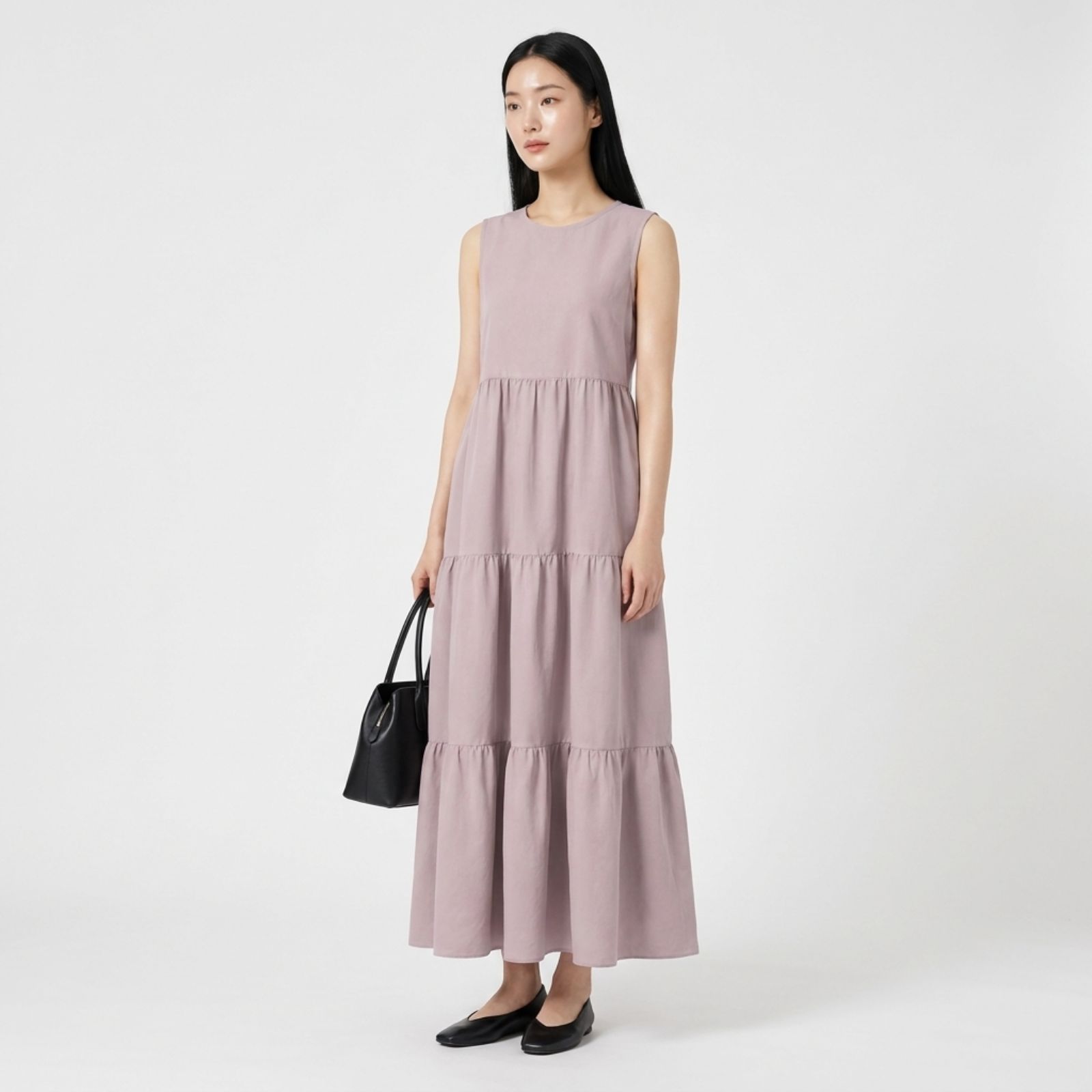 Raisa Tier Dress Sleeveless Rayon Maxi - New Color sampul