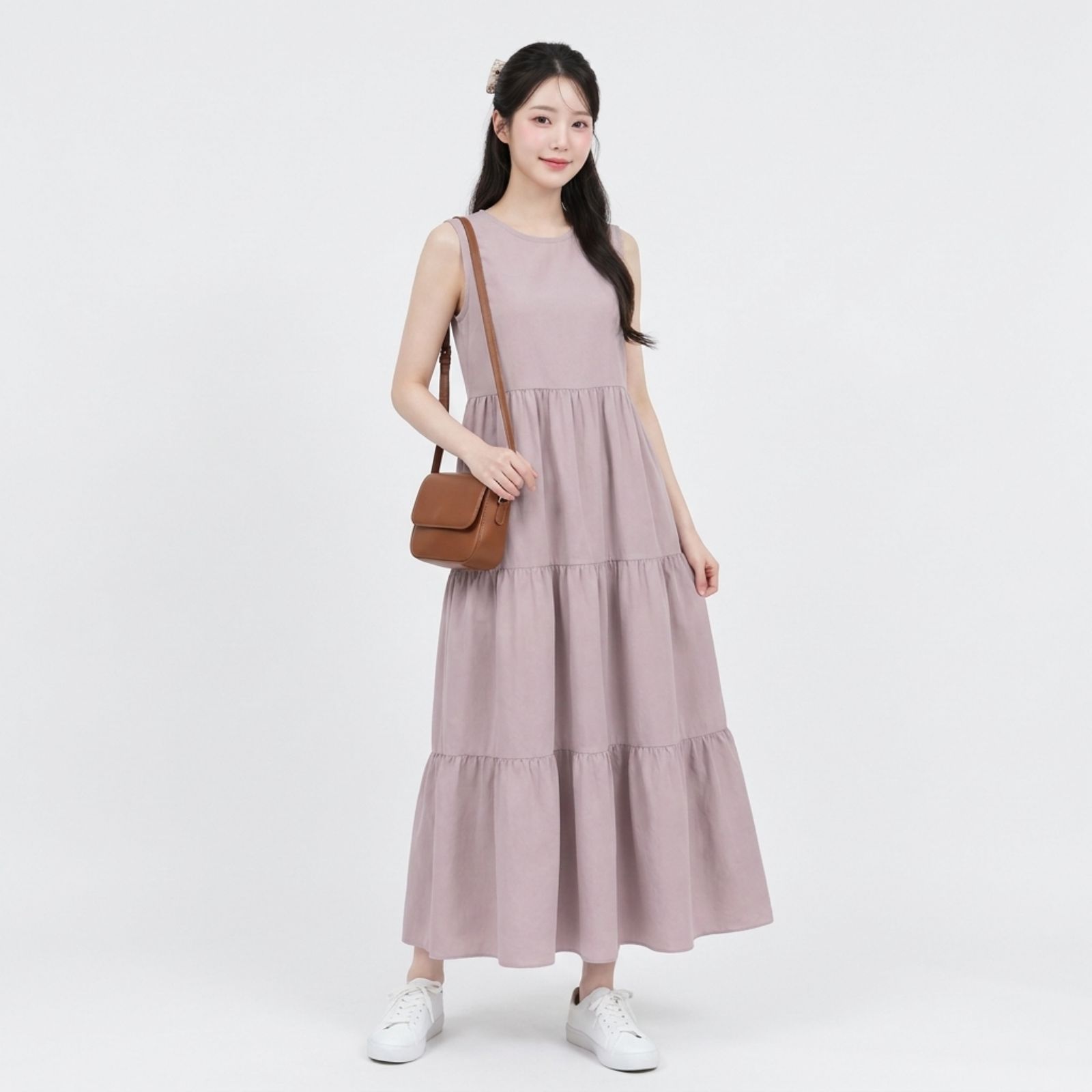 Raisa Tier Dress Sleeveless Rayon Maxi - New Color sampul