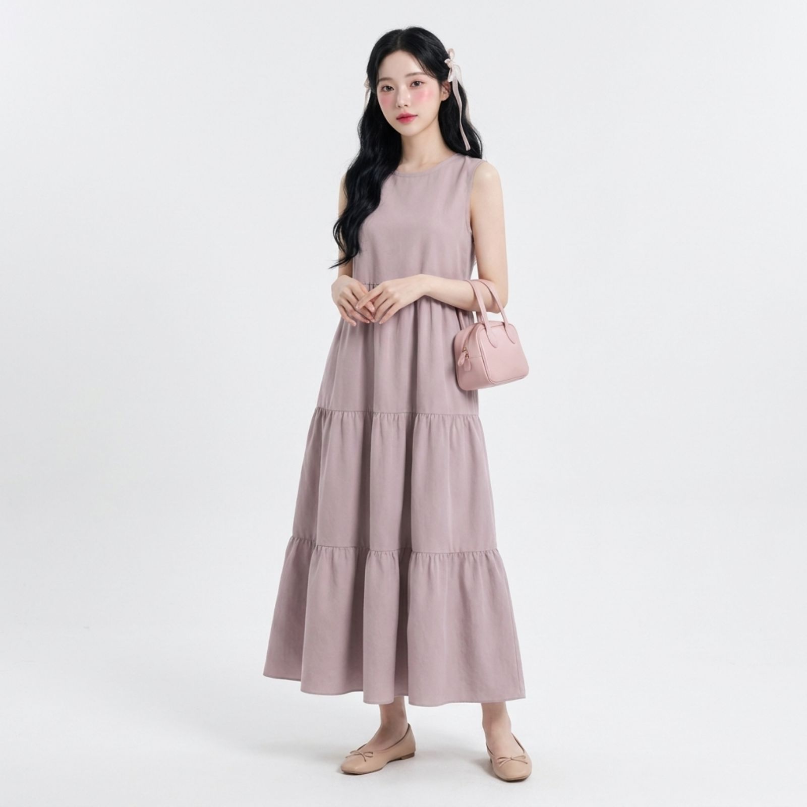Raisa Tier Dress Sleeveless Rayon Maxi - New Color sampul