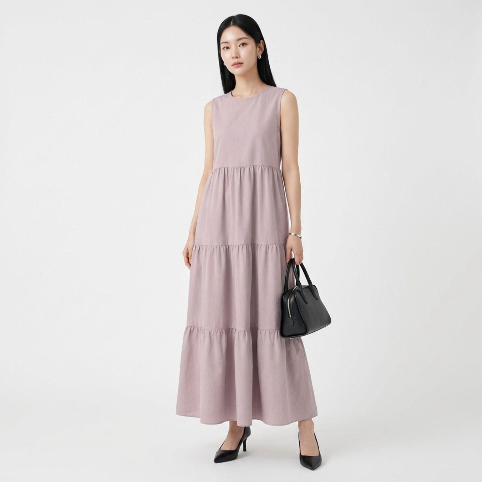 Raisa Tier Dress Sleeveless Rayon Maxi - New Color sampul