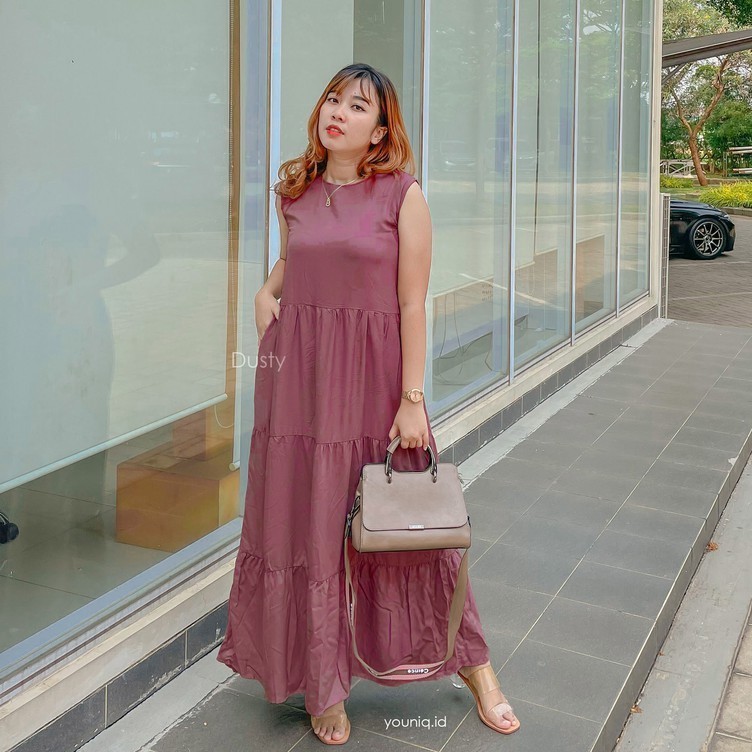 Raisa Tier Dress Sleeveless Rayon Maxi - New Color DUSTY