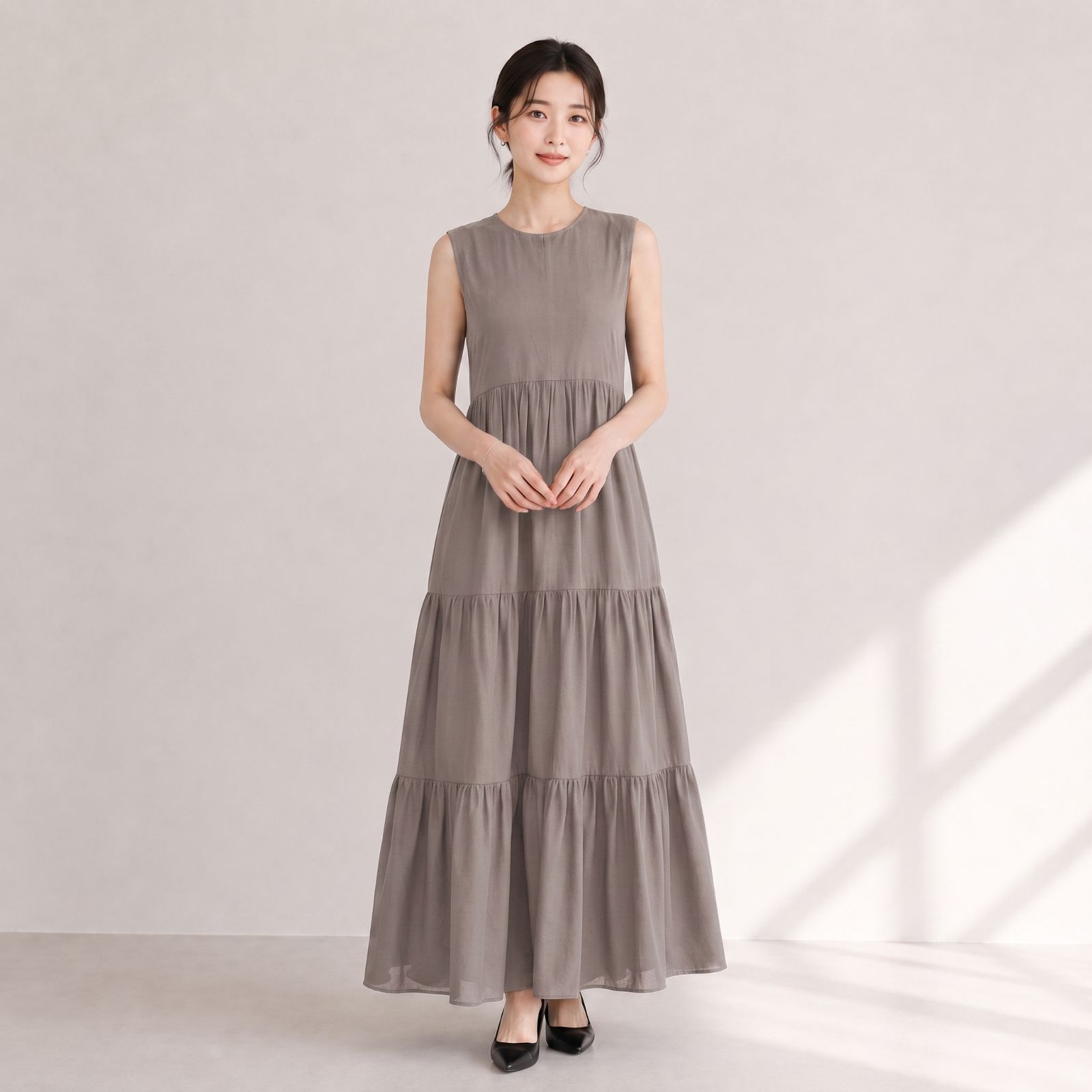RAISA BUSUI SLEEVELESS DRESS CHESTNUT